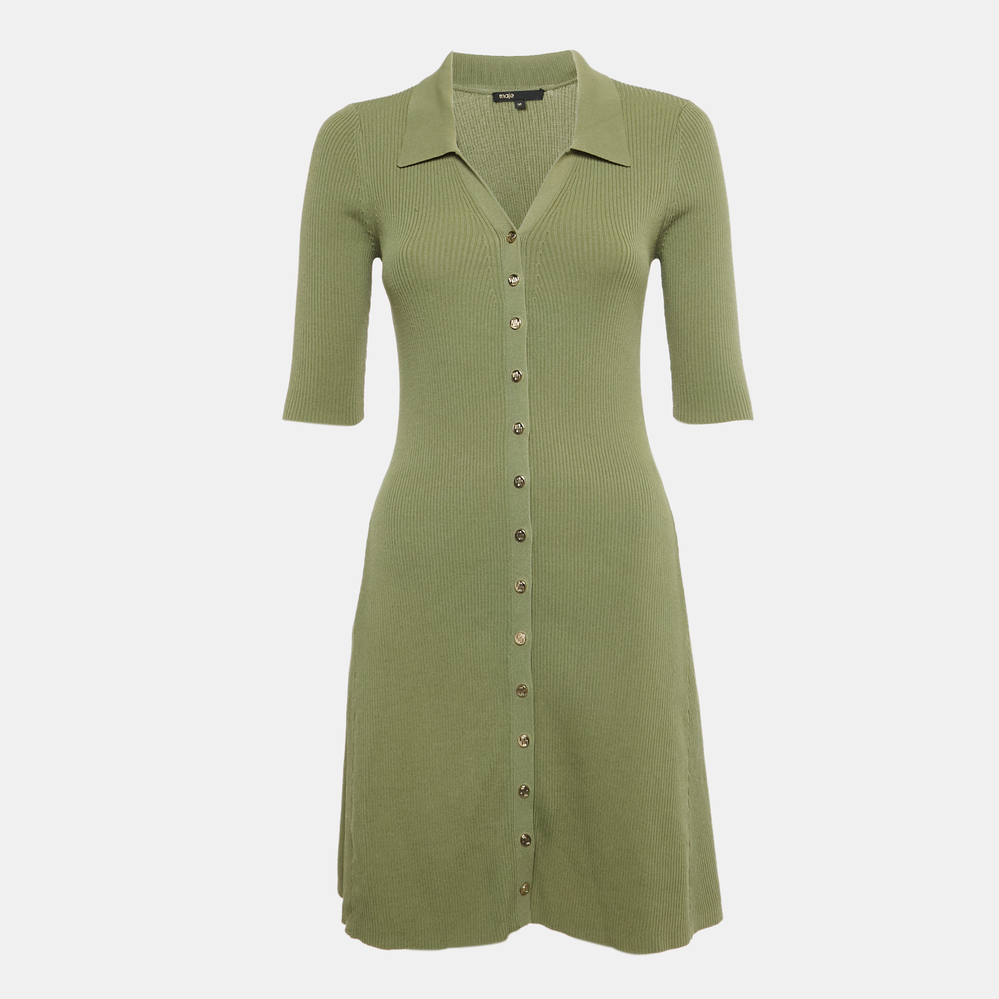 

Maje Green Knit Mini Dress M