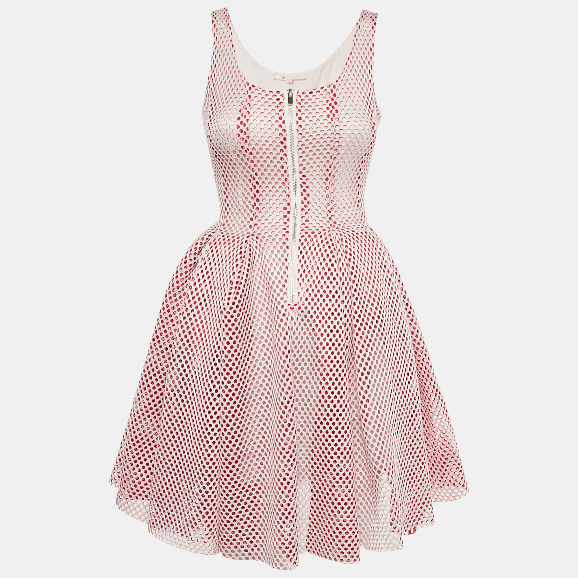 Pre-owned Maje Pink Mesh Sleeveless Mini Dress S