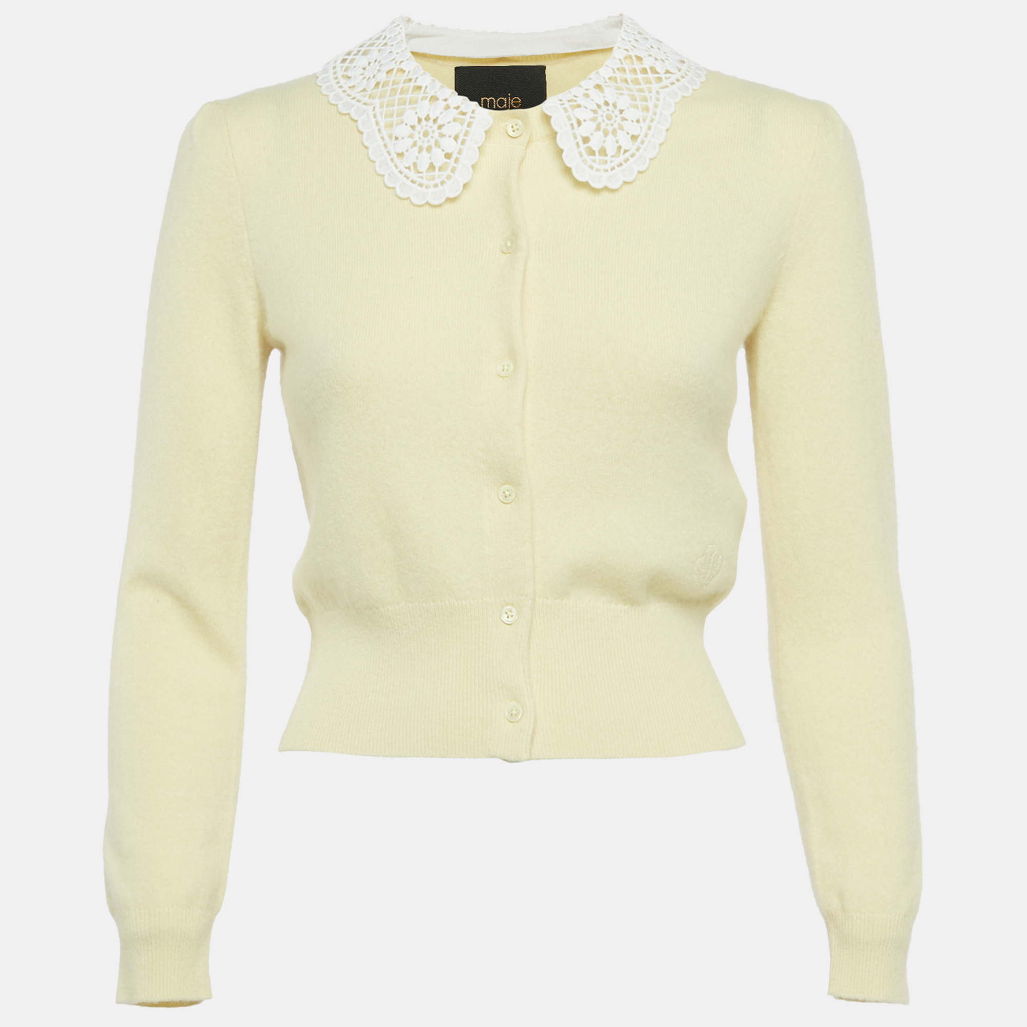 

Maje Yellow Cashmere Buttoned Cardigan S