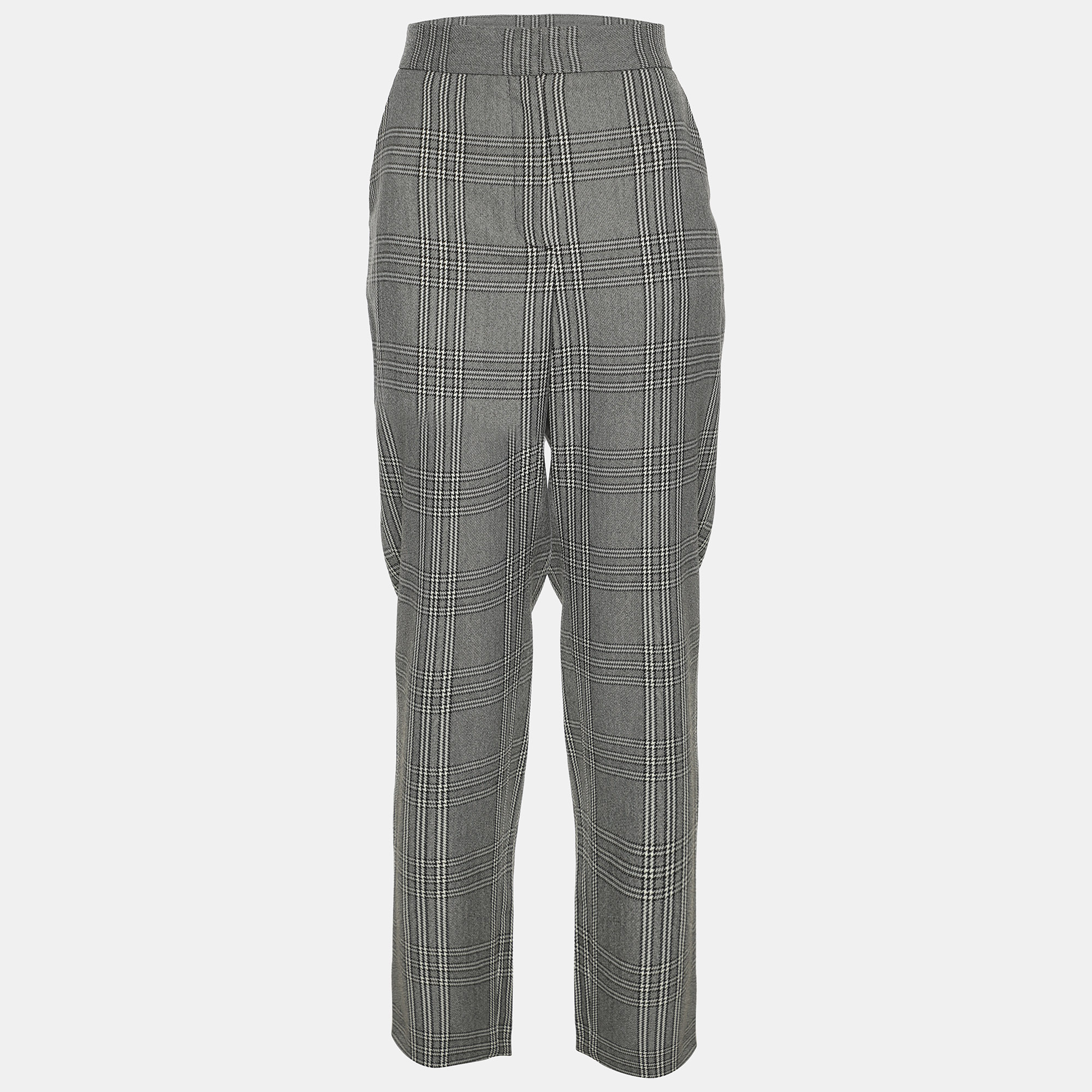

Maje Grey Checked Gabbardine Trousers M