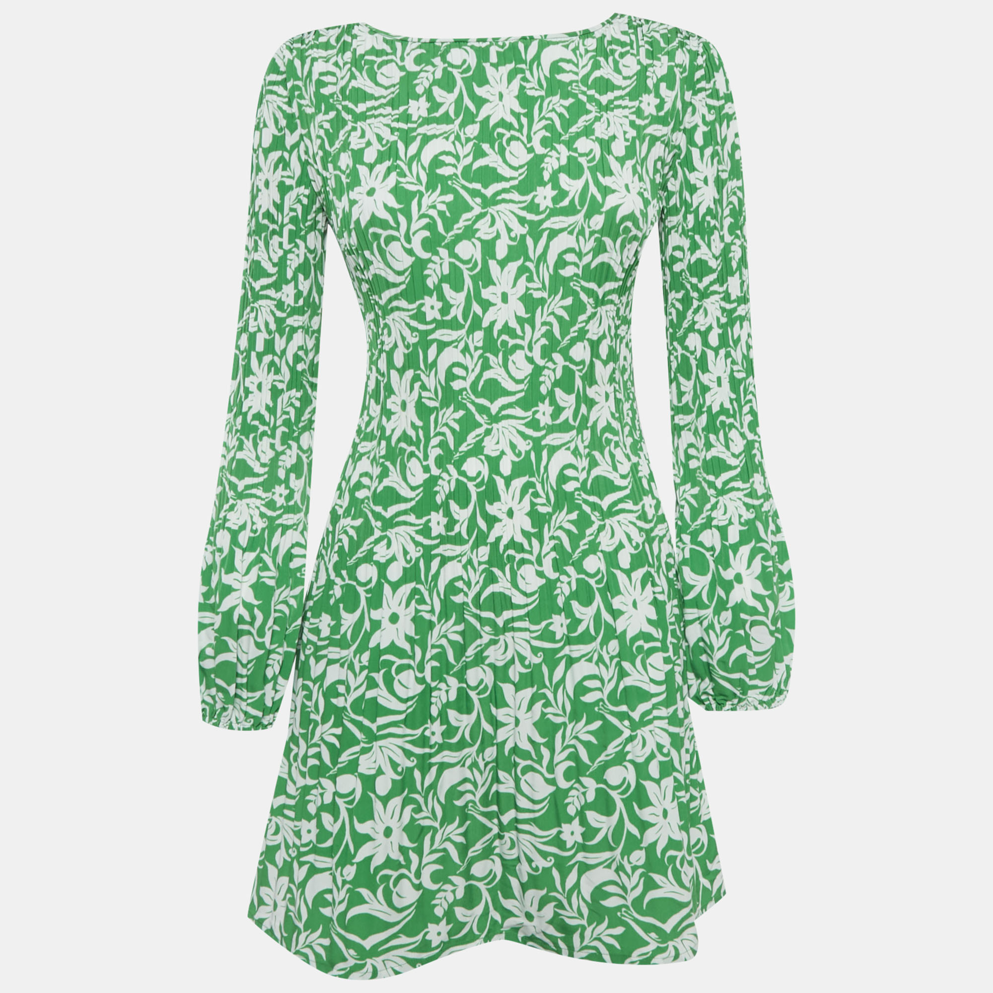 

Maje Green Floral Print Crepe Mini Dress S