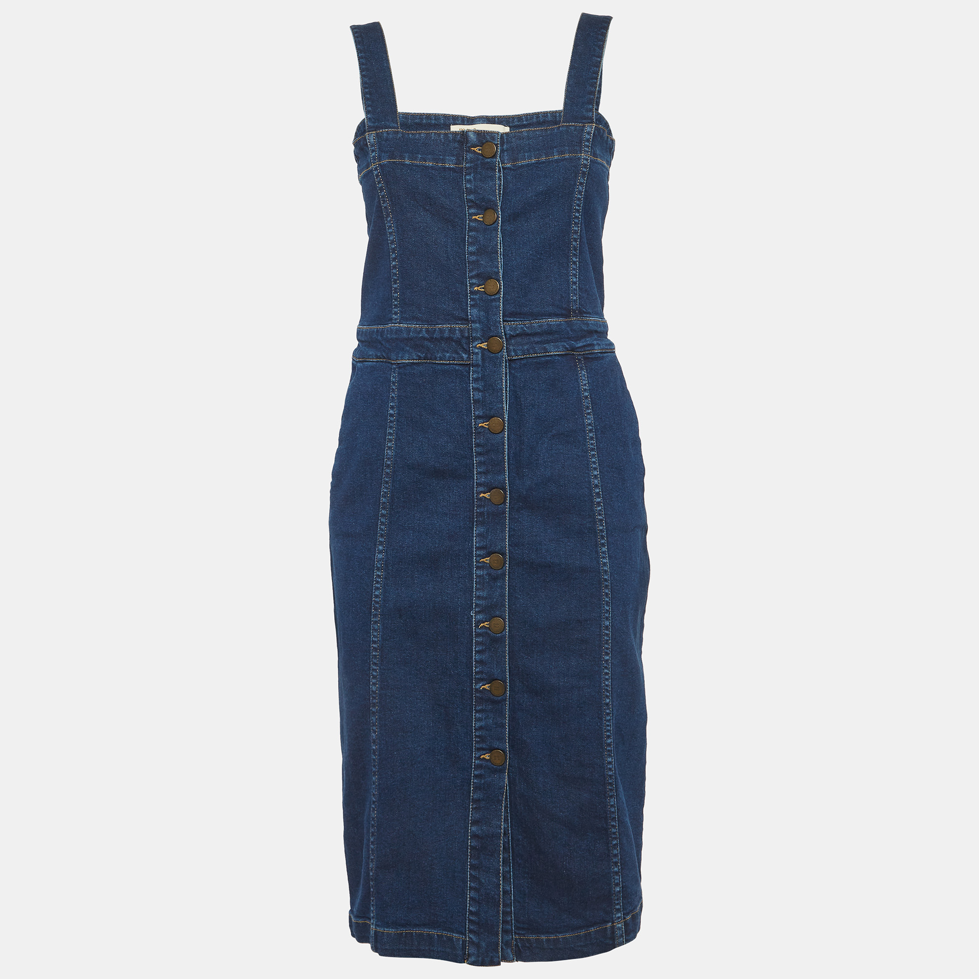 

Maje Blue Denim Button Down Midi Dress L