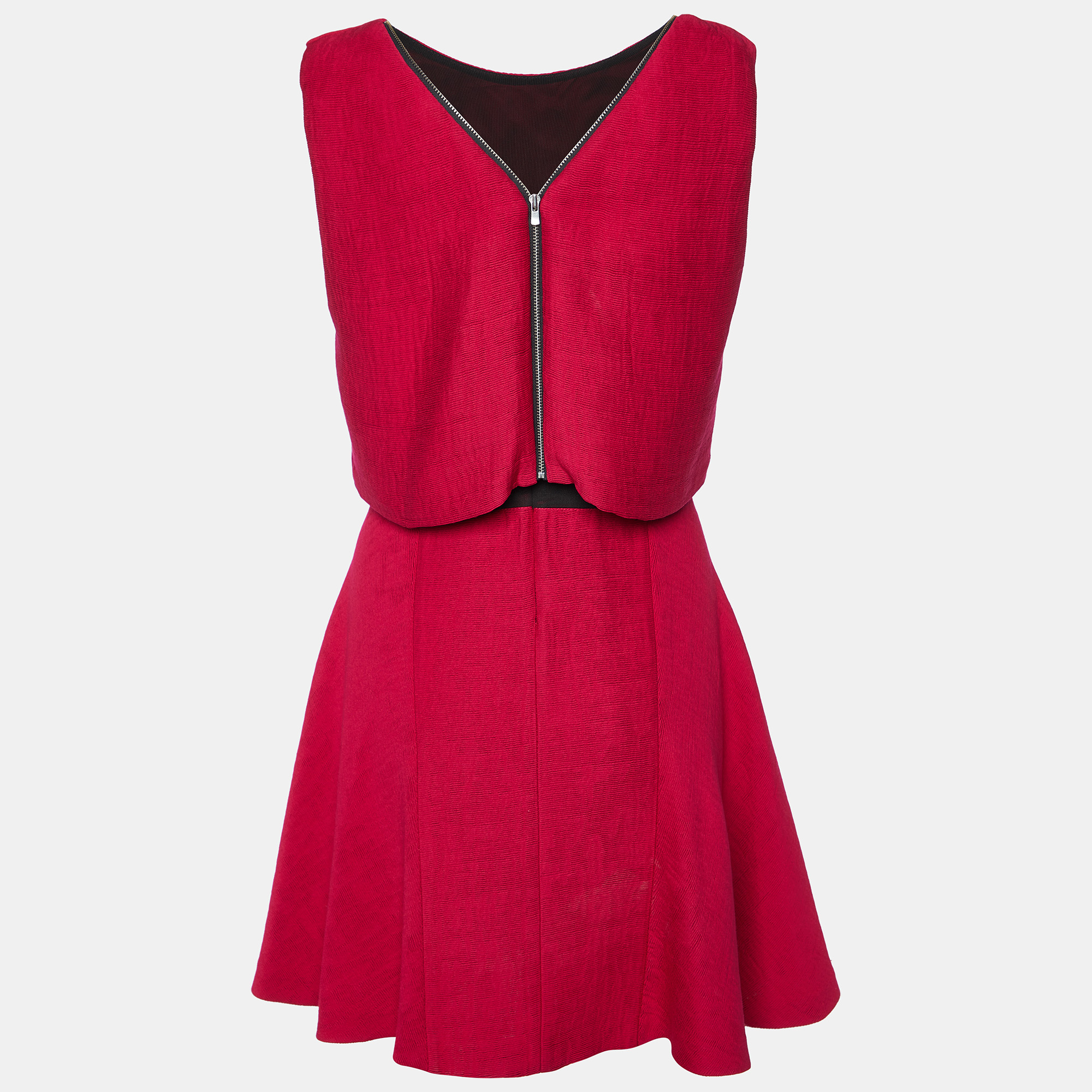 

Maje Pink Textured Sleeveless Mini Dress