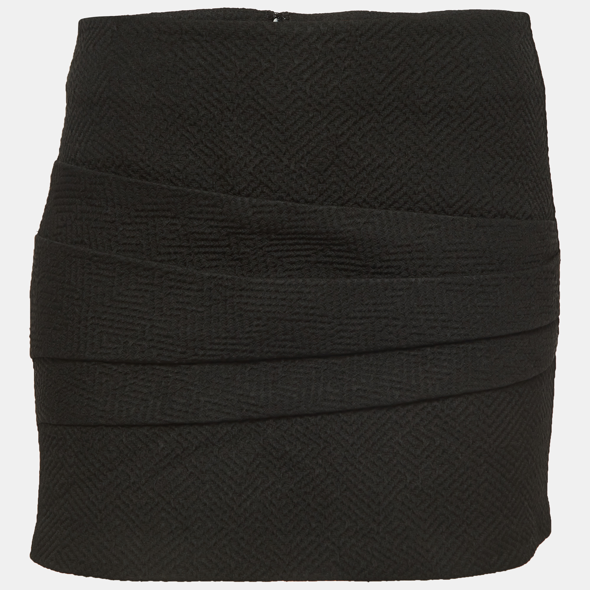 

Maje Black Patterned Crepe Mini Skirt