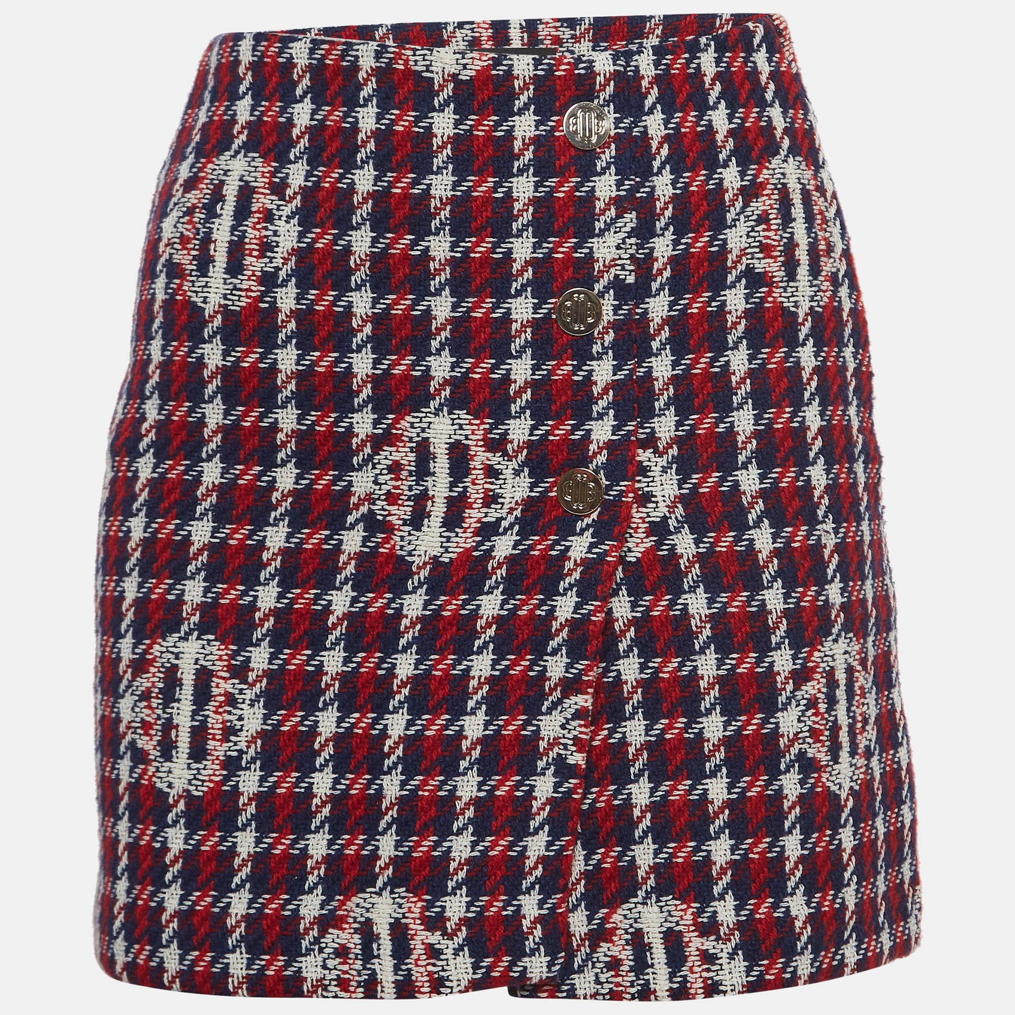

Maje Blue/Red Clover Jacquard Mini Skirt