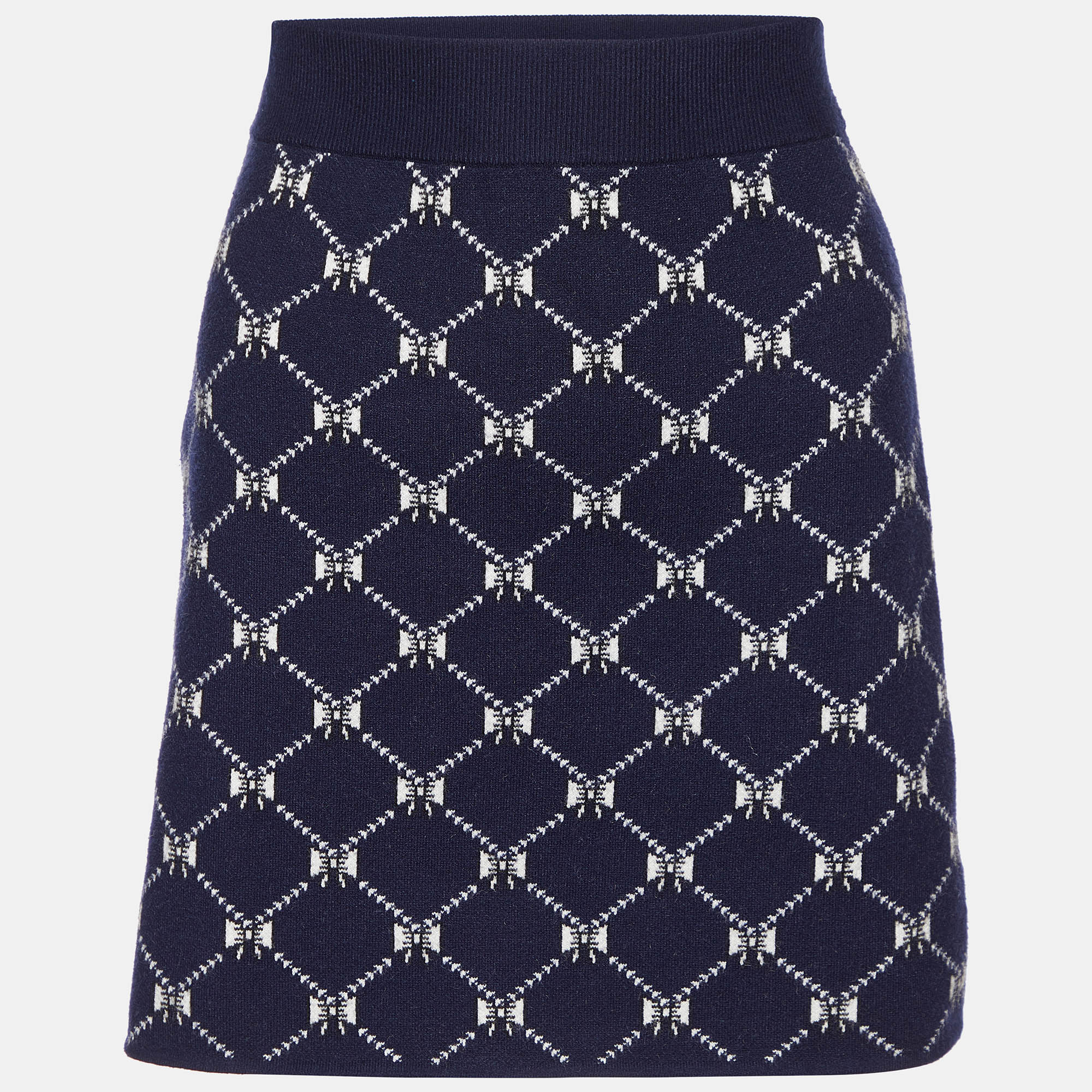 

Maje Navy Blue Jacquard Knit Mini Skirt S