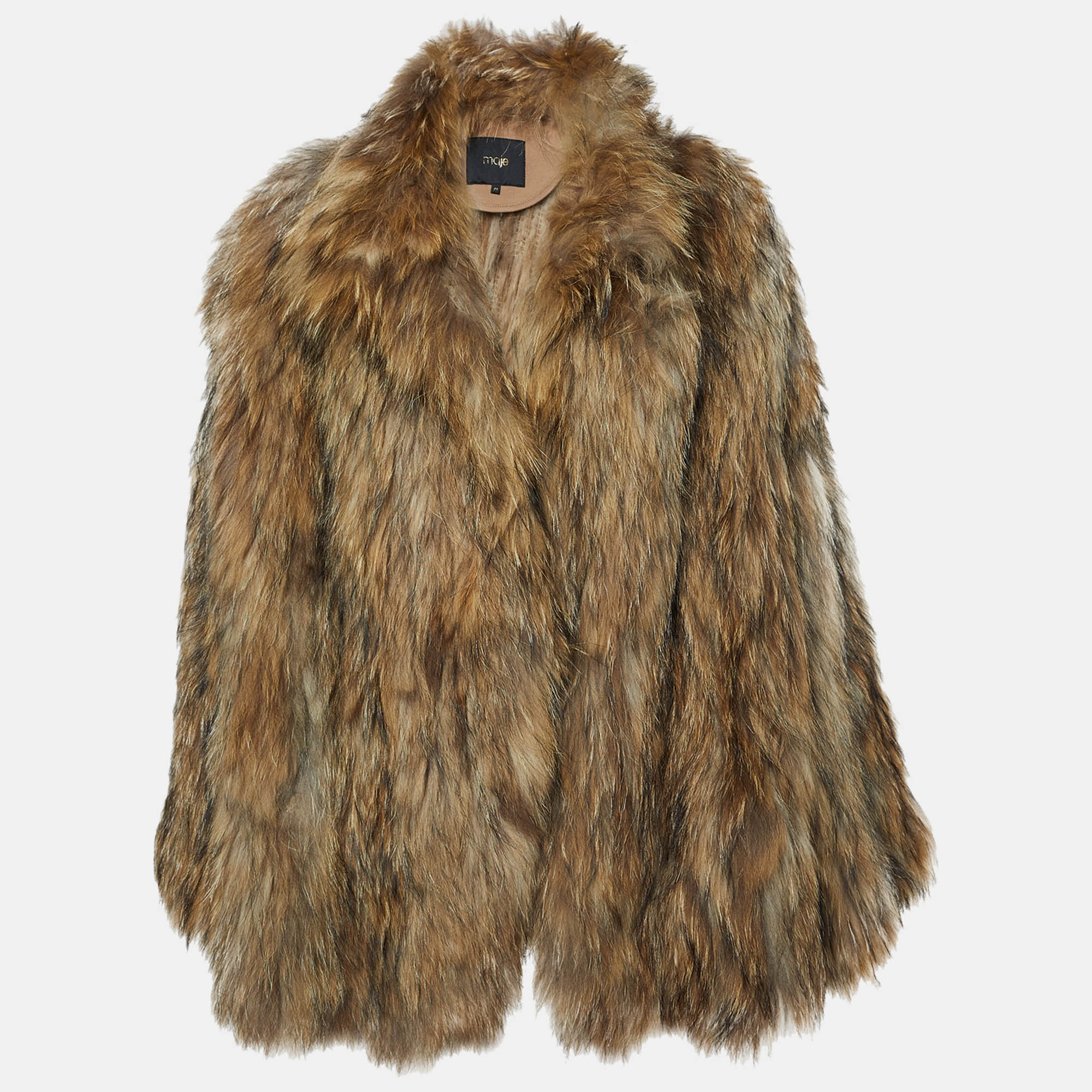 

Maje Brown Raccoon Fur Coat