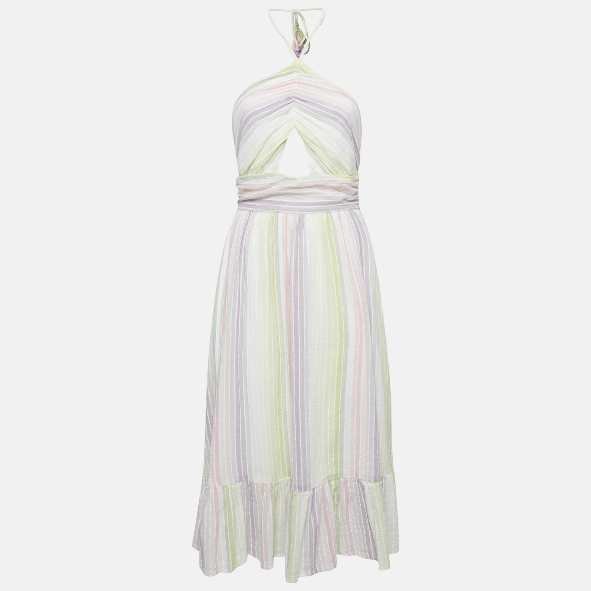 

Majorelle Multicolor Candy Stripes Cotton Midi Dress S