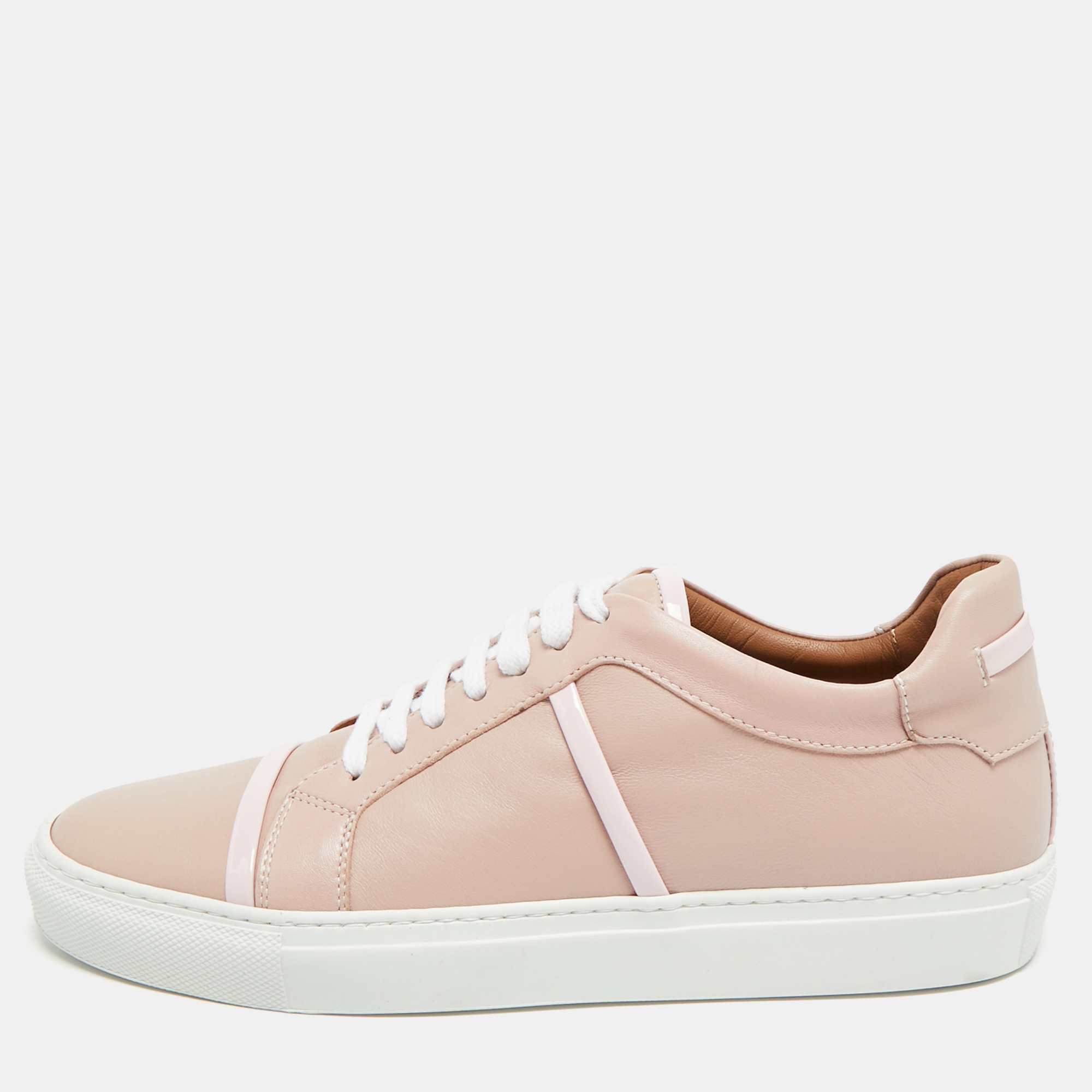

Malone Souliers Deon Size  Pink Patent and Leather Low Top Sneakers