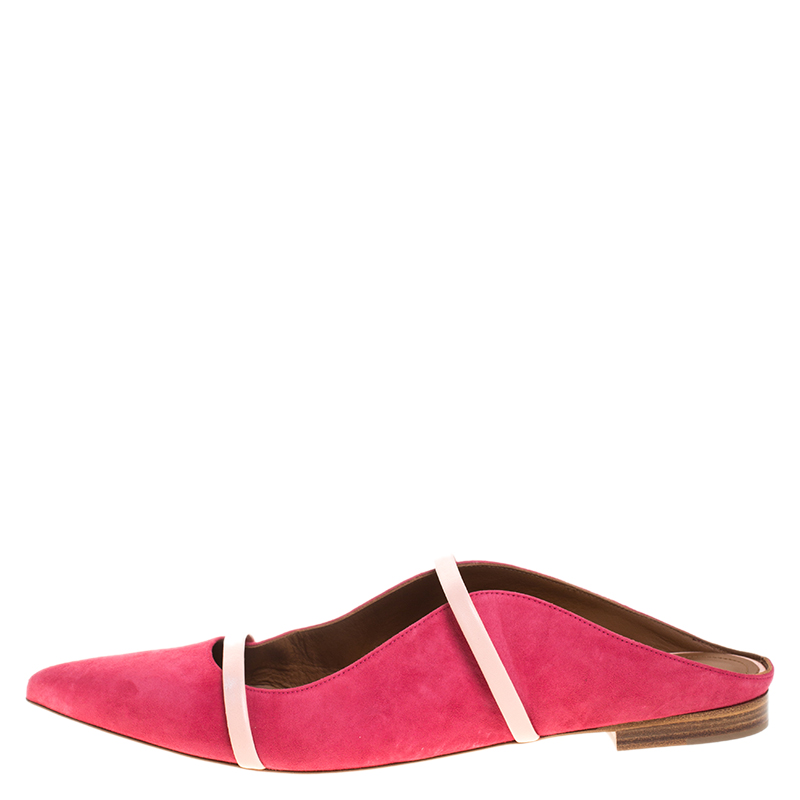 

Malone Souliers Pink Suede Maureen Pointed Toe Mules Size