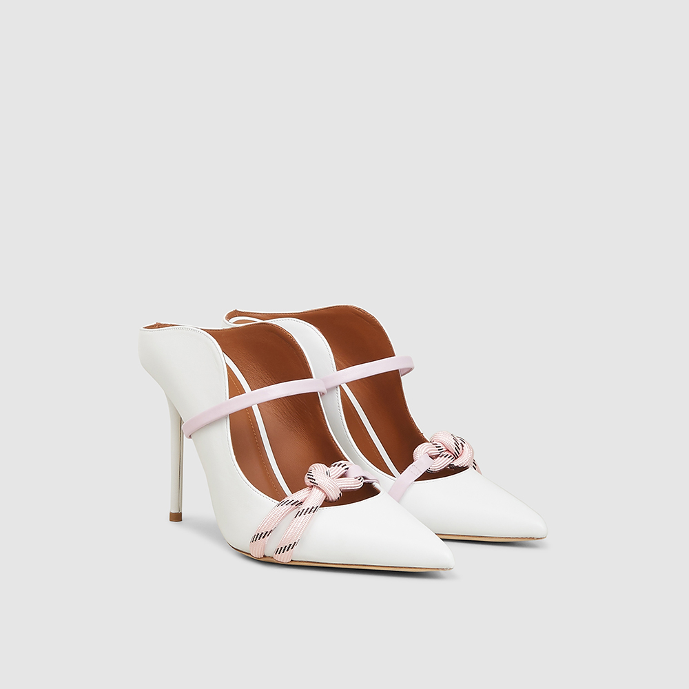 

Malone Souliers White Farrah Rope-Detailed Leather Pumps Size IT