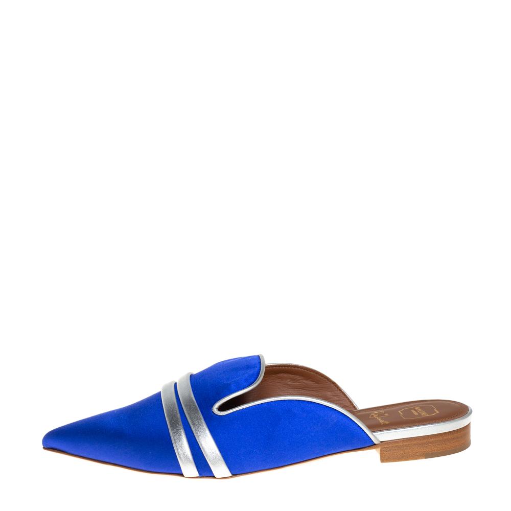 

Malone Souliers Blue Satin Hermoine Flats Size