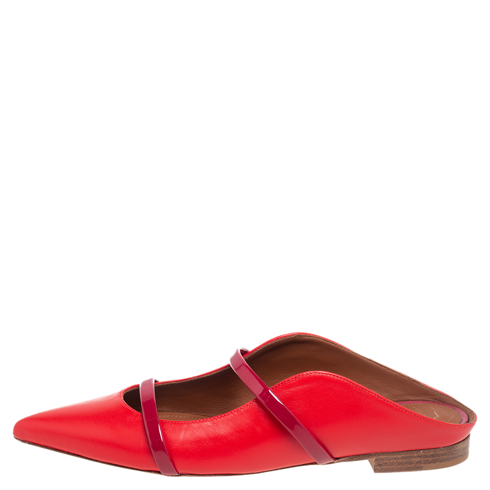 

Malone Souliers Red Leather Maureen Flats Size