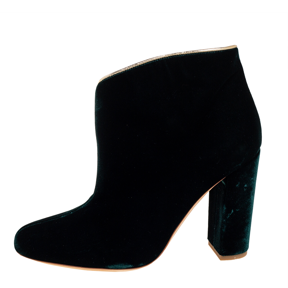 

Malone Souliers Green Velvet Ankle Booties Size