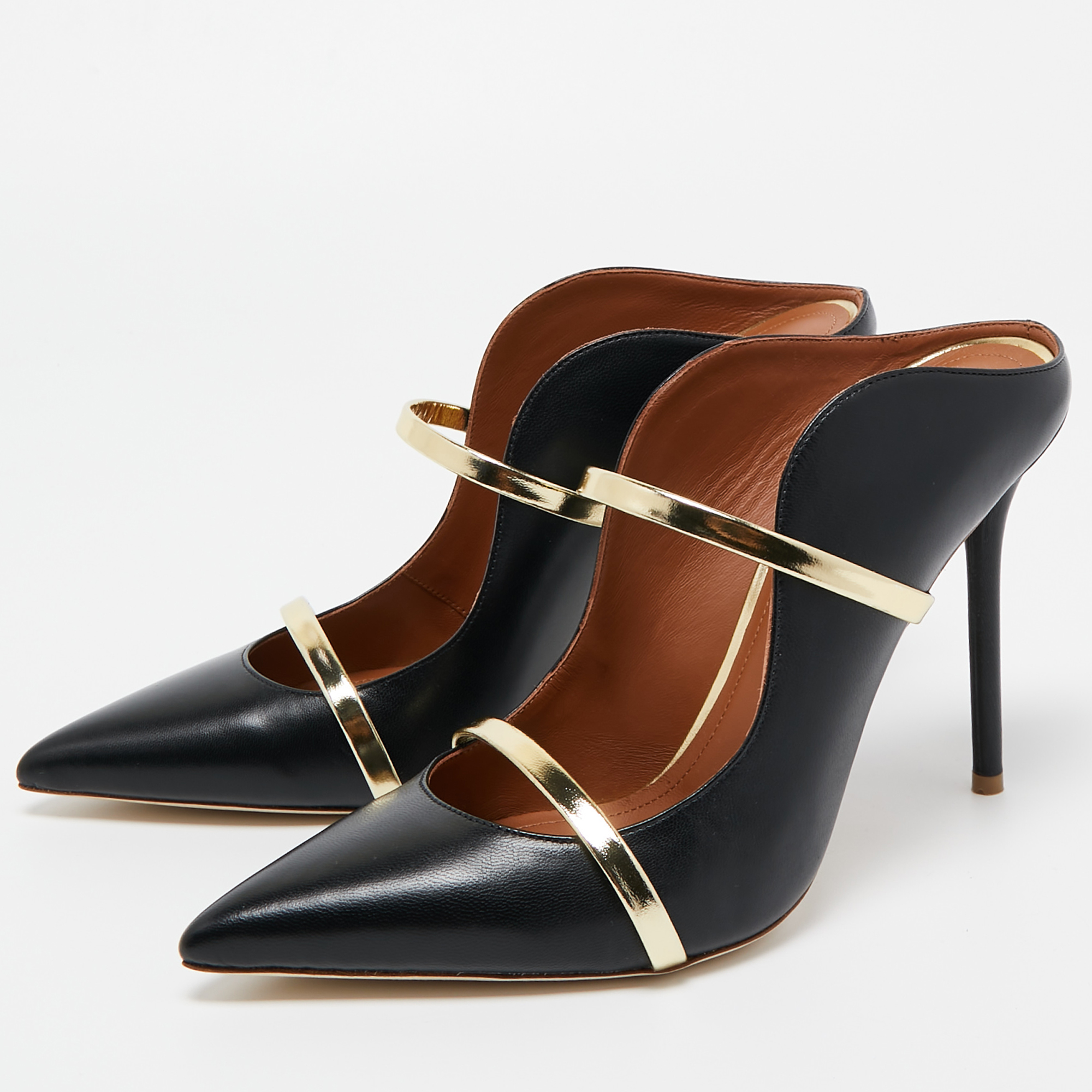 

Malone Souliers Black/Gold Leather Maureen Mules Size