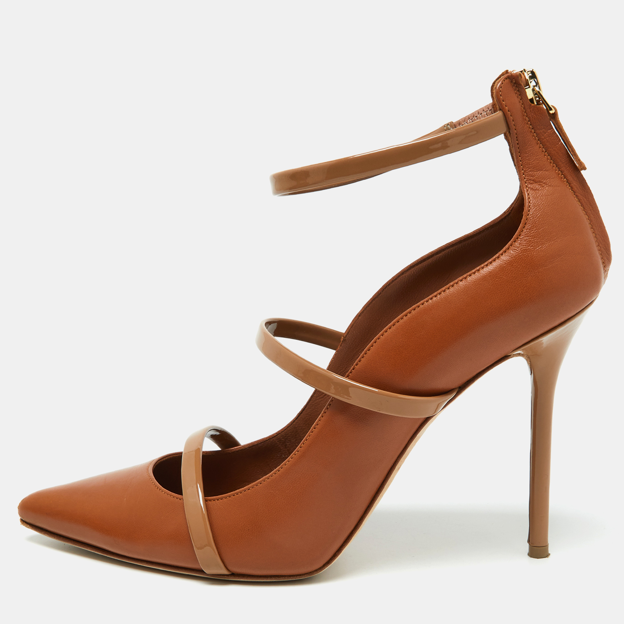 

Malone Souliers Tan Leather Robyn Strappy Pumps Size, Brown