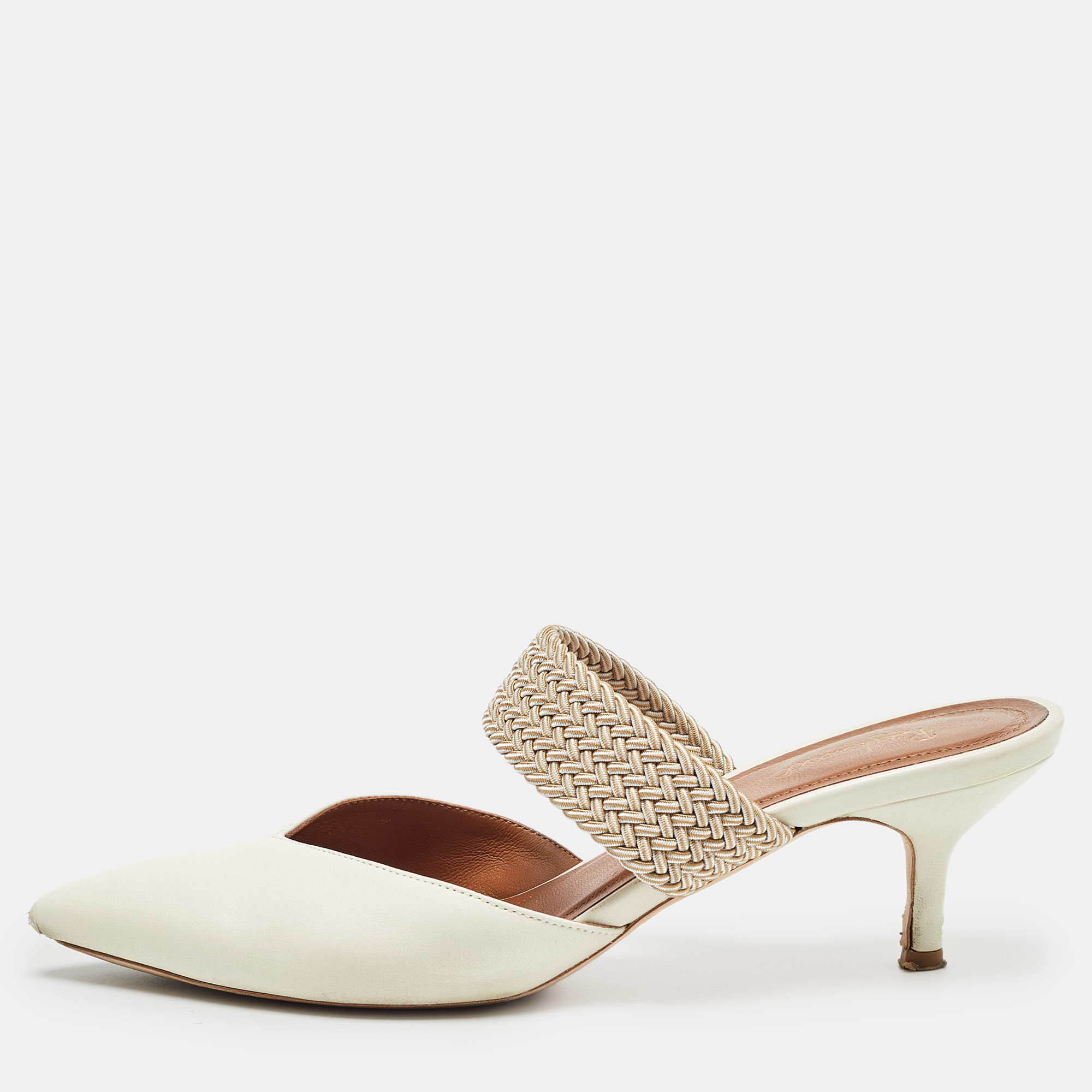 

Malone Souliers White Leather Maisie Mules Size