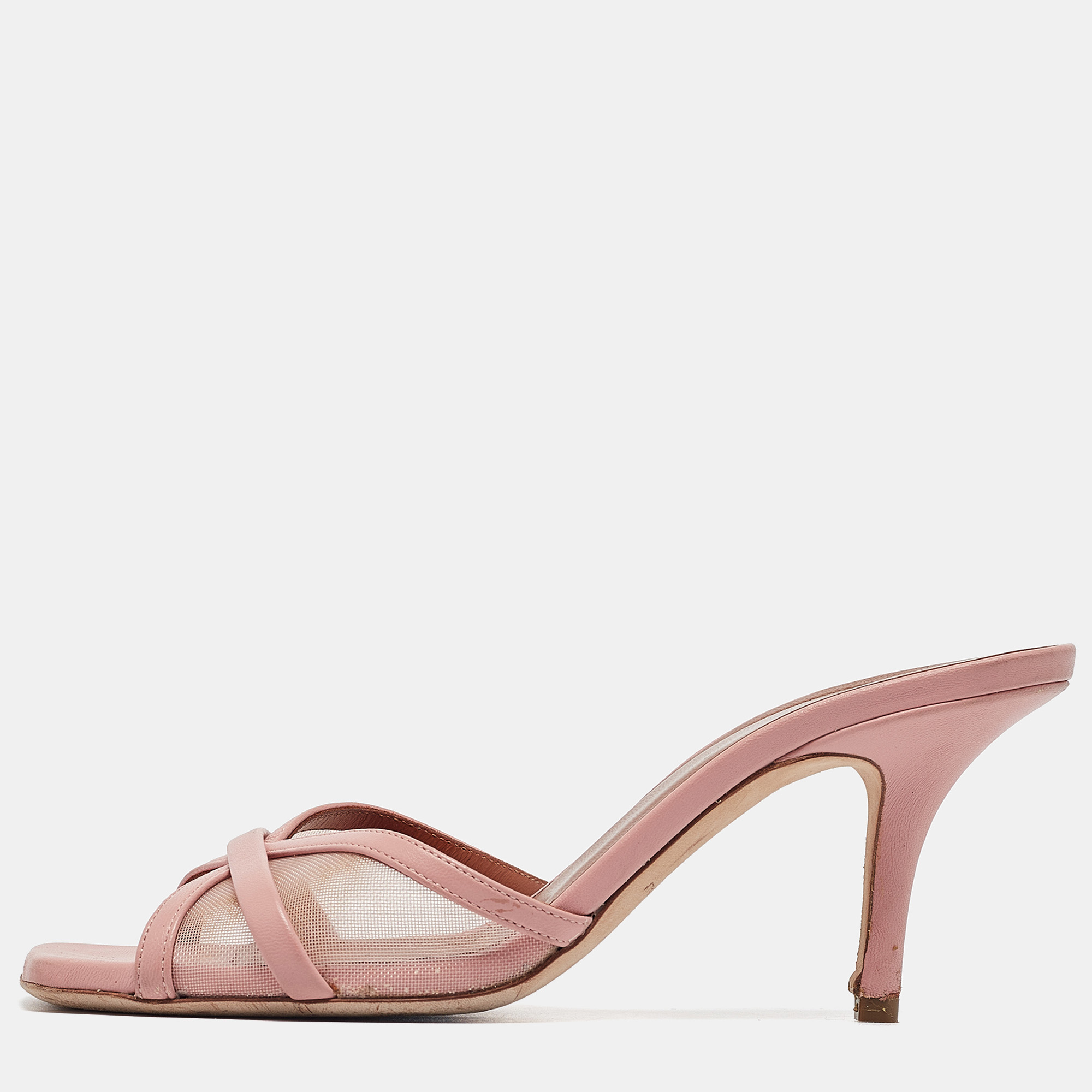 

Malone Souliers Pink Leather and Mesh Perla Sandals Size