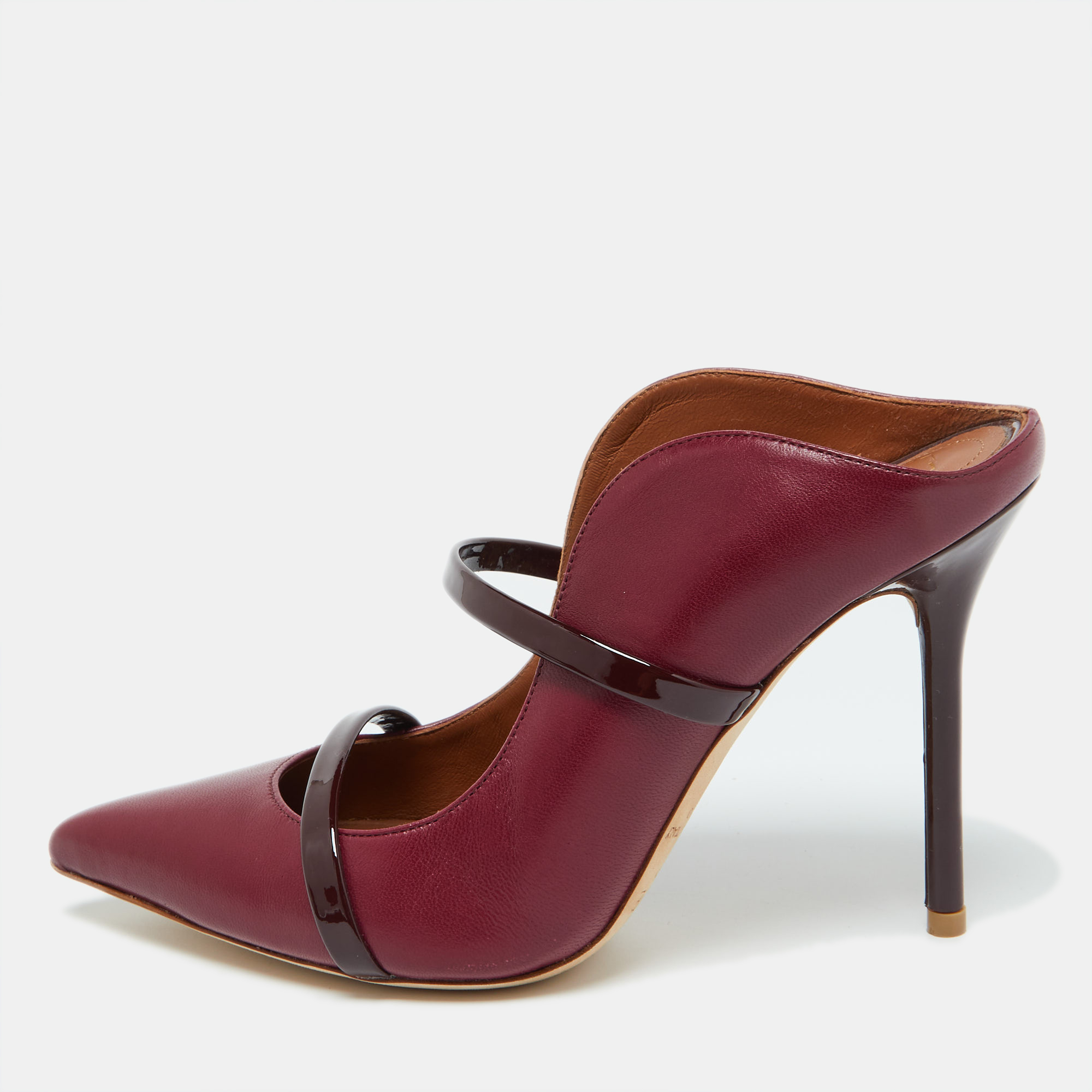 

Malone Souliers Burgundy Leather Maureen Mules Size