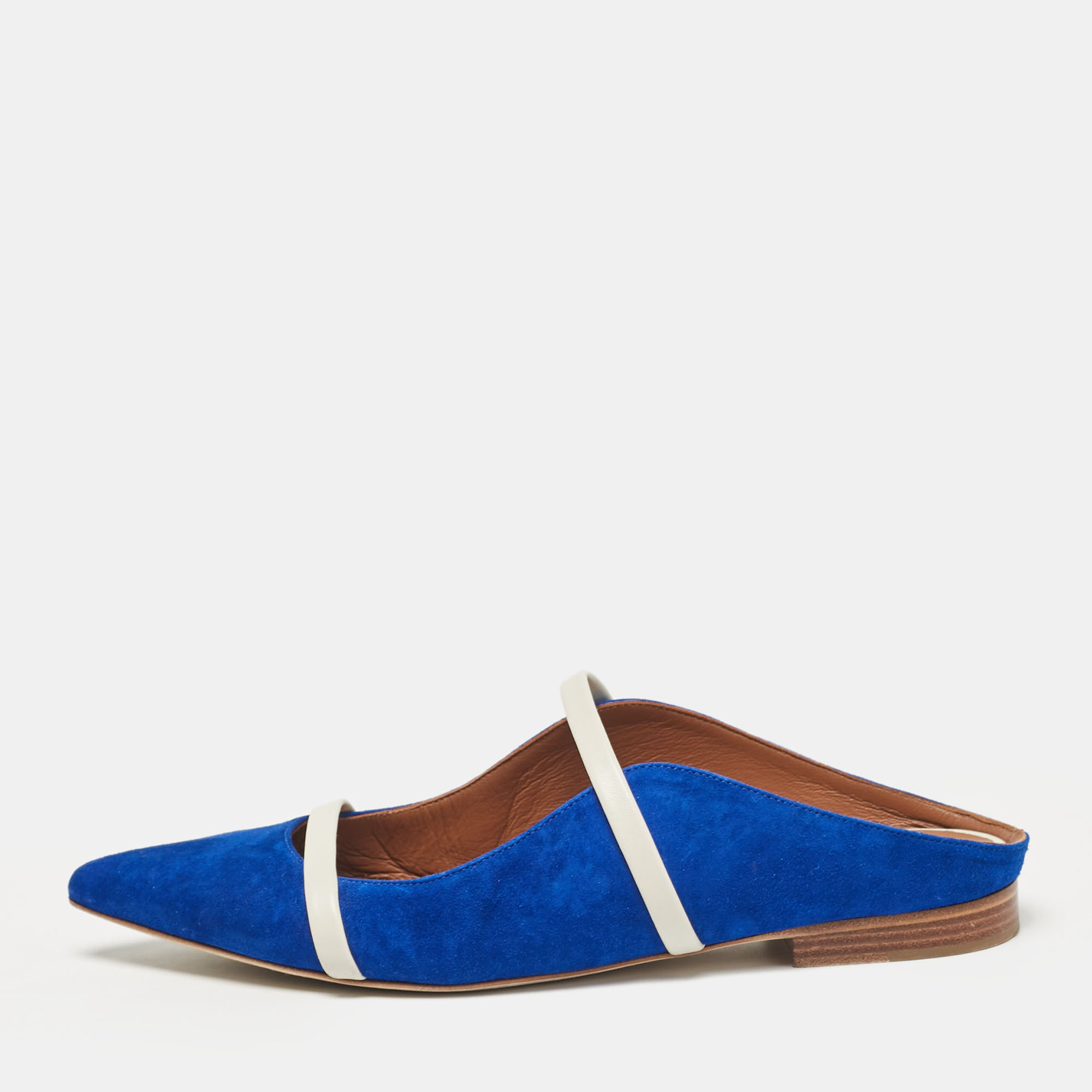 

Malone Souliers Blue Leather and Suede Maureen Flats Size