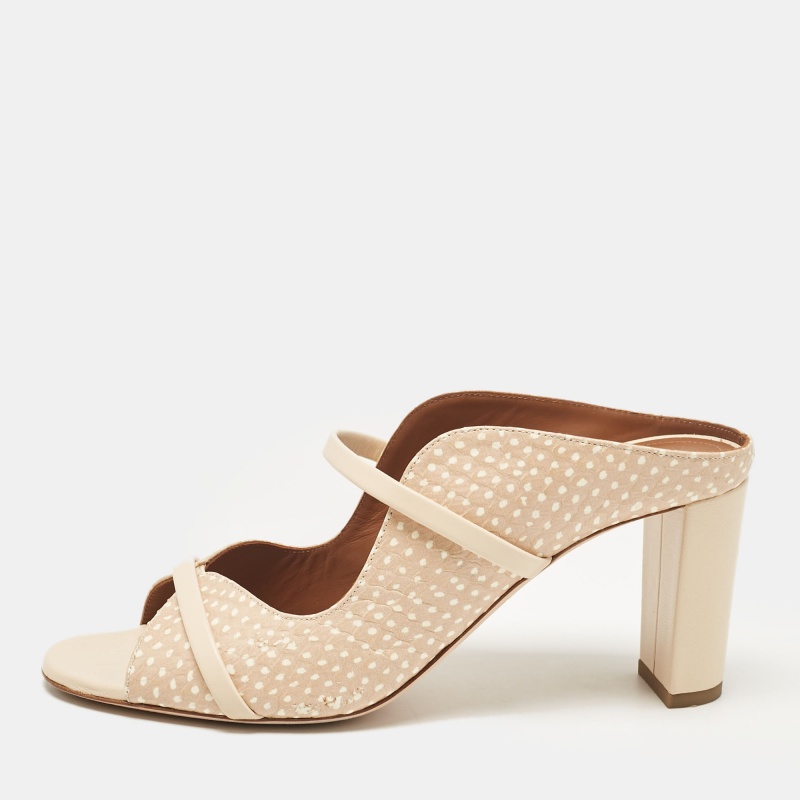 

Malone Souliers Beige Textured Leather Norah Mules Size