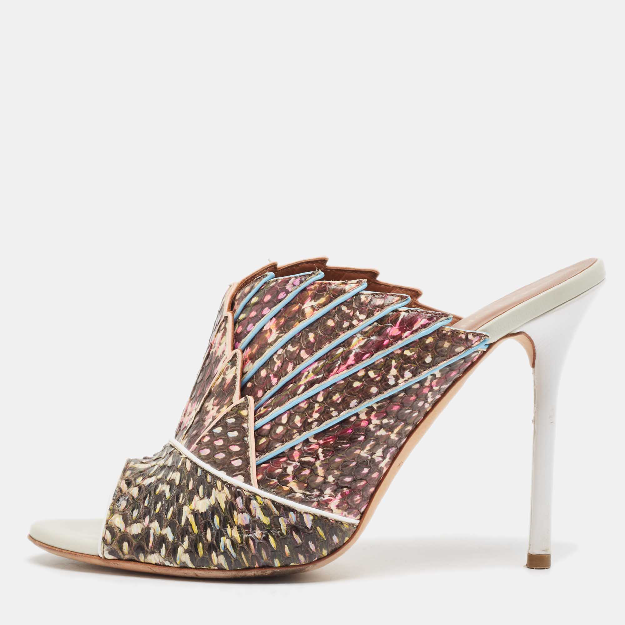 

Malone Souliers Multicolor Python Leather Mules Size