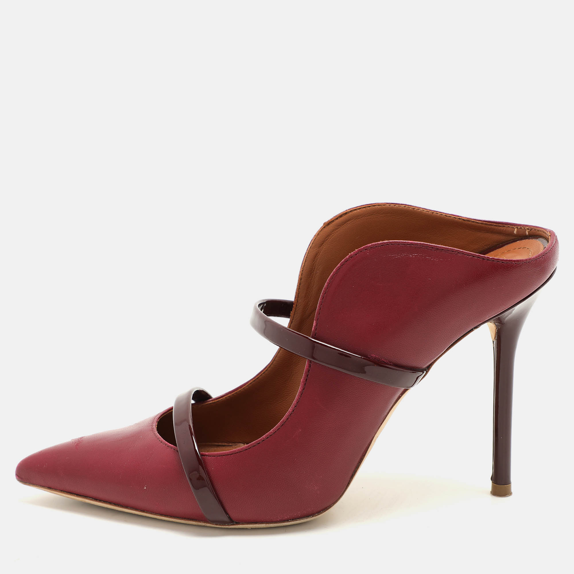 

Malone Souliers Burgundy Leather Maureen Mules Size