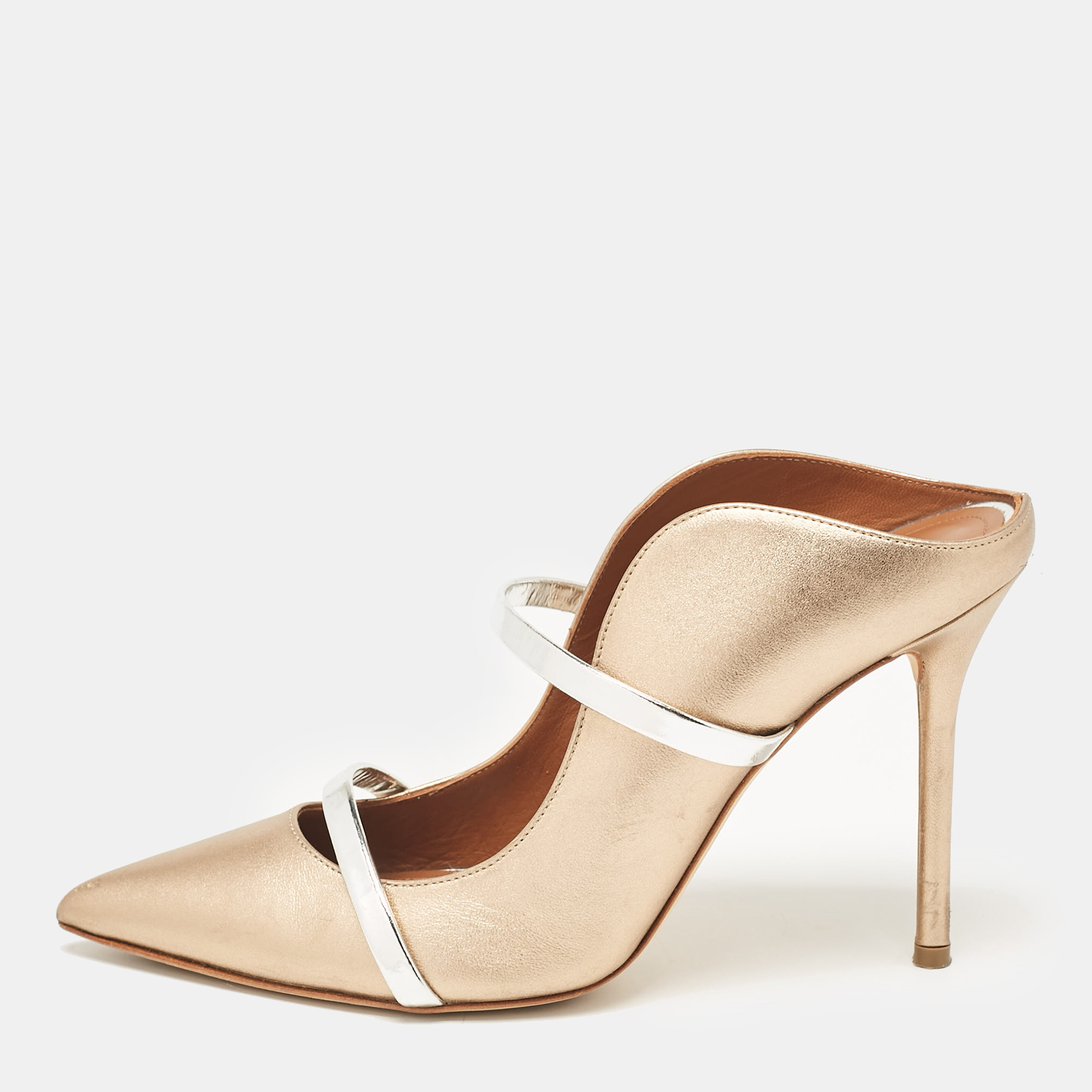 

Malone Souliers Metallic Leather Maureen Mules Size