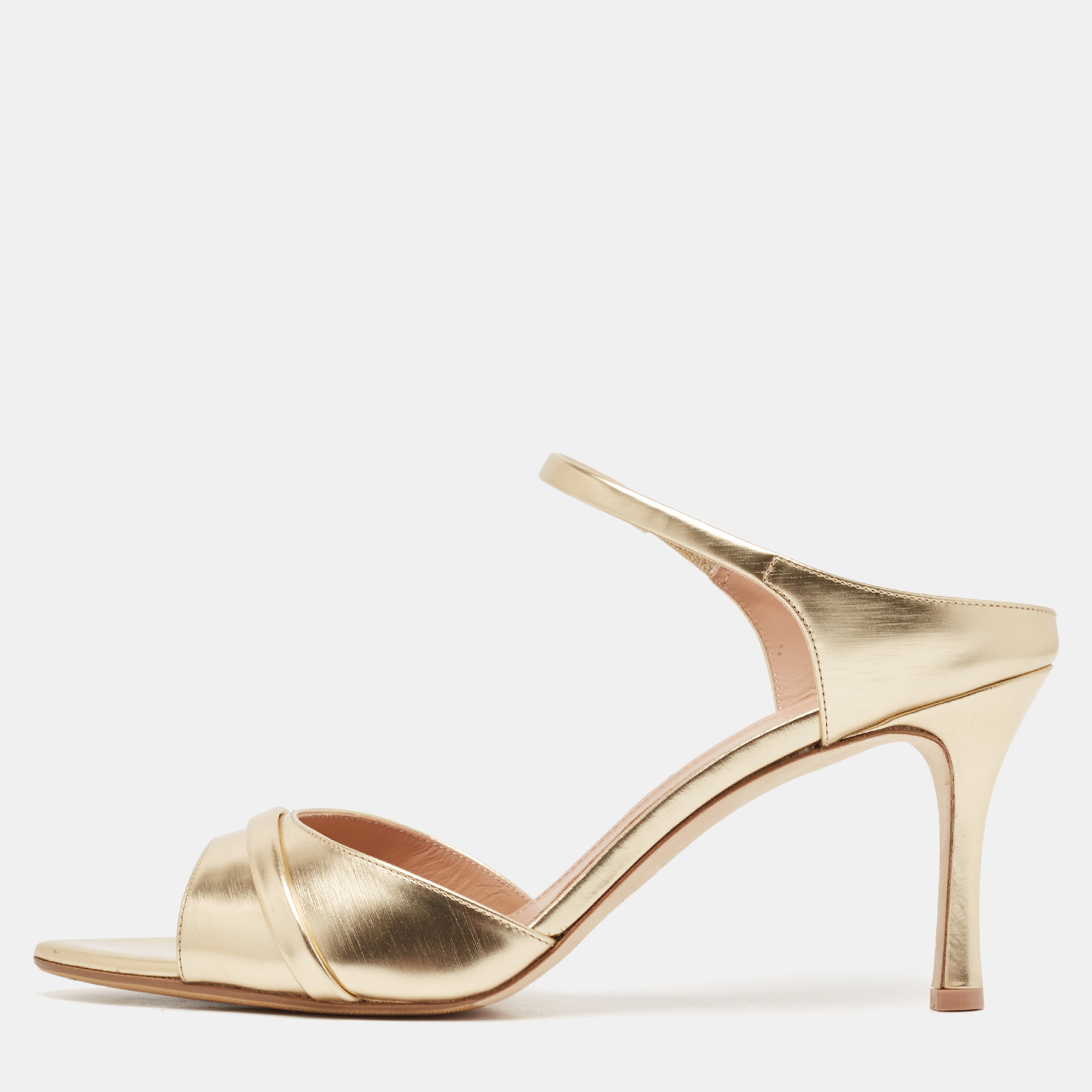 

Malone Souliers Gold Leather Una Slide Sandals Size