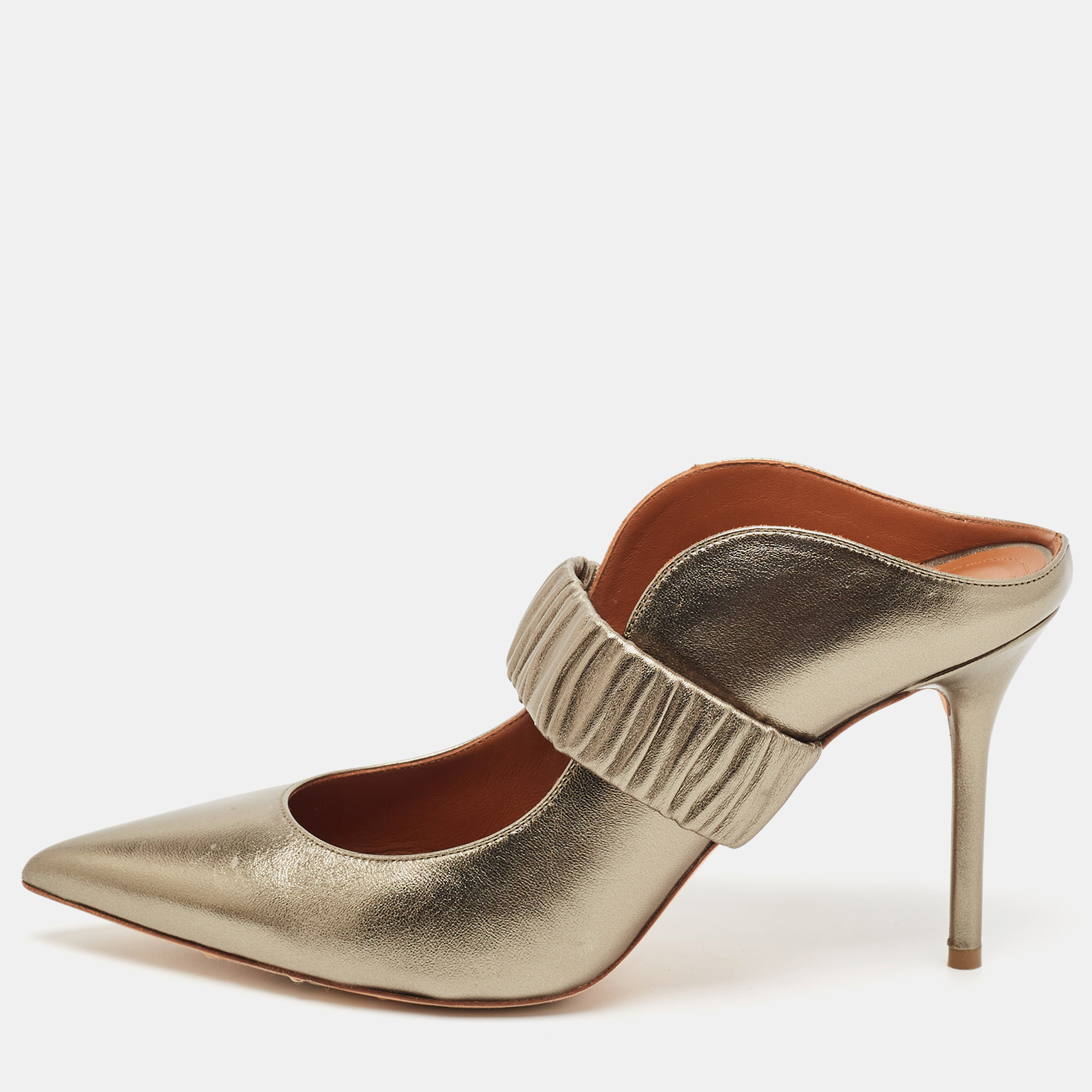 

Malone Souliers Metallic Leather Maureen Mules Size