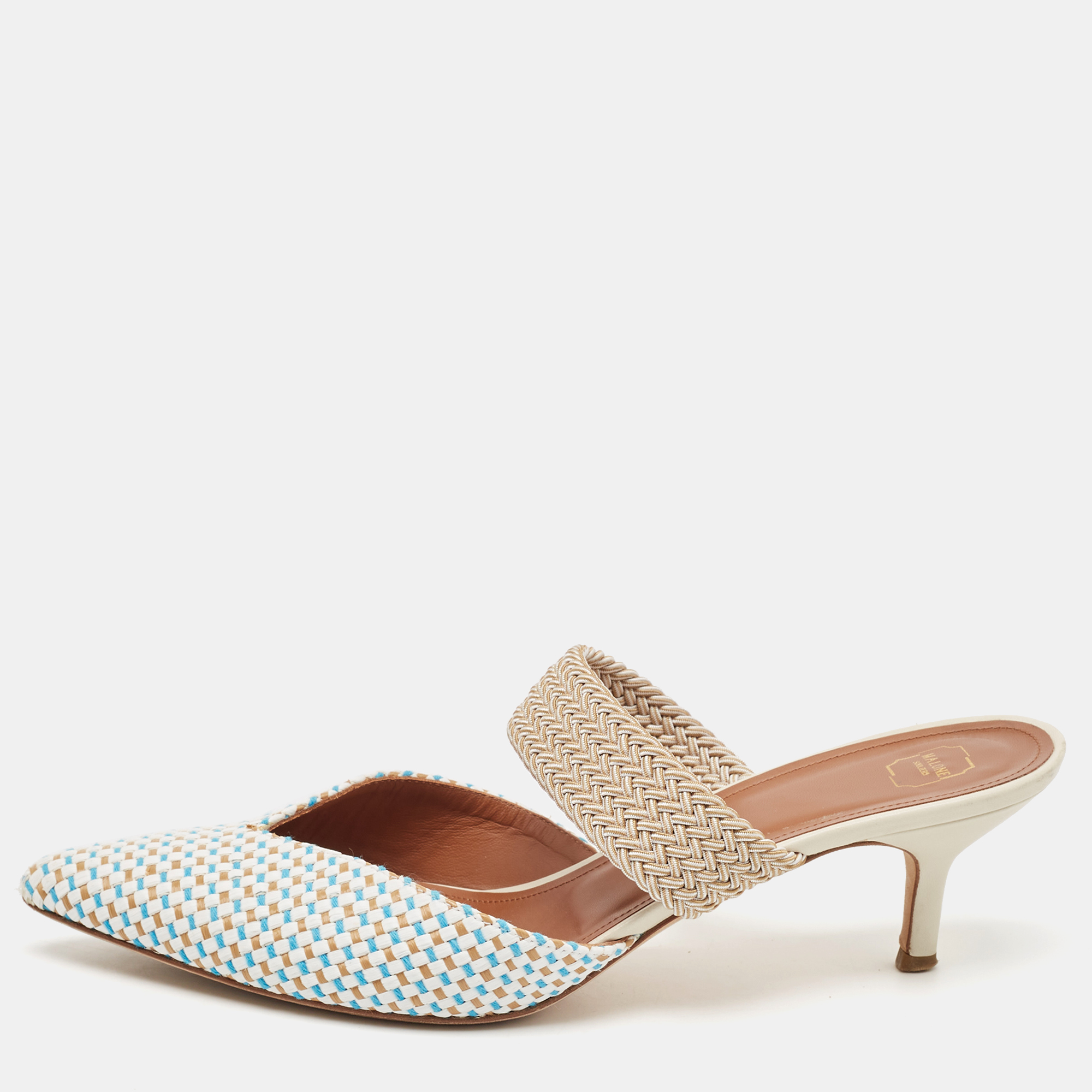 

Malone Souliers Multicolor Woven Raffia Maisie Mules Size