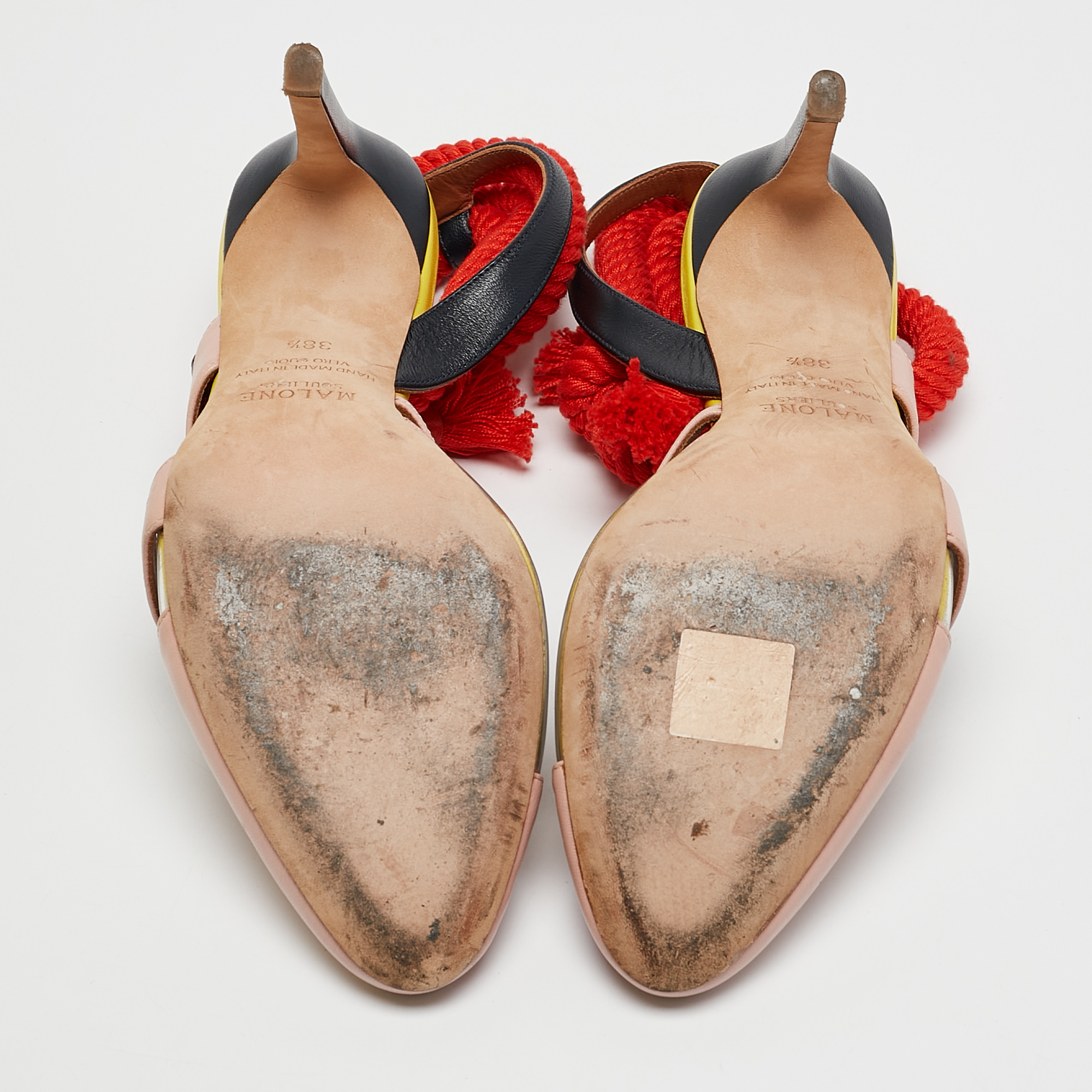 Malone Souliers X Roksanda Multicolor Leather and PVC Ankle Tie Pumps Size 38.5 