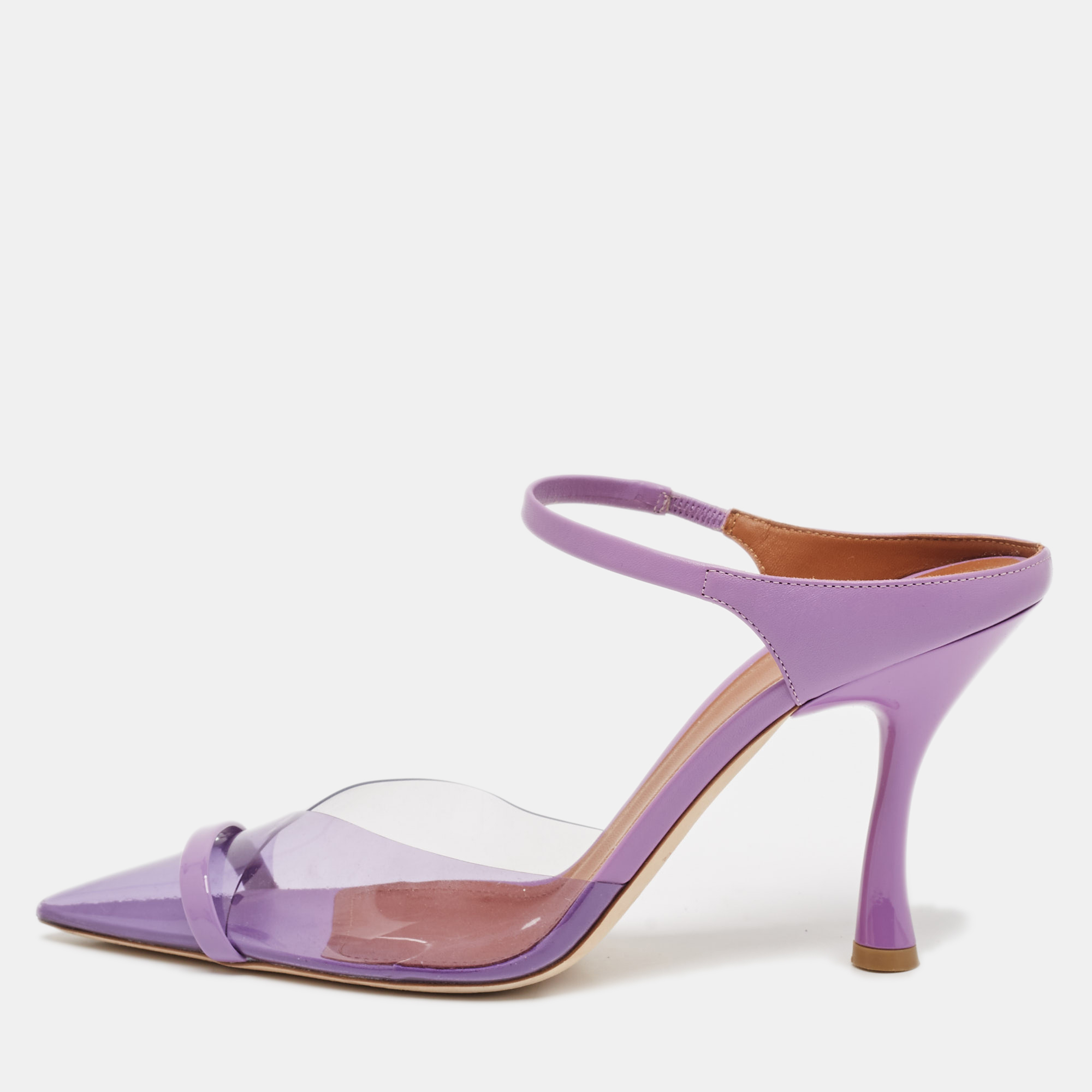 

Malone Souliers Purple Leather and PVC Lona Mules Size