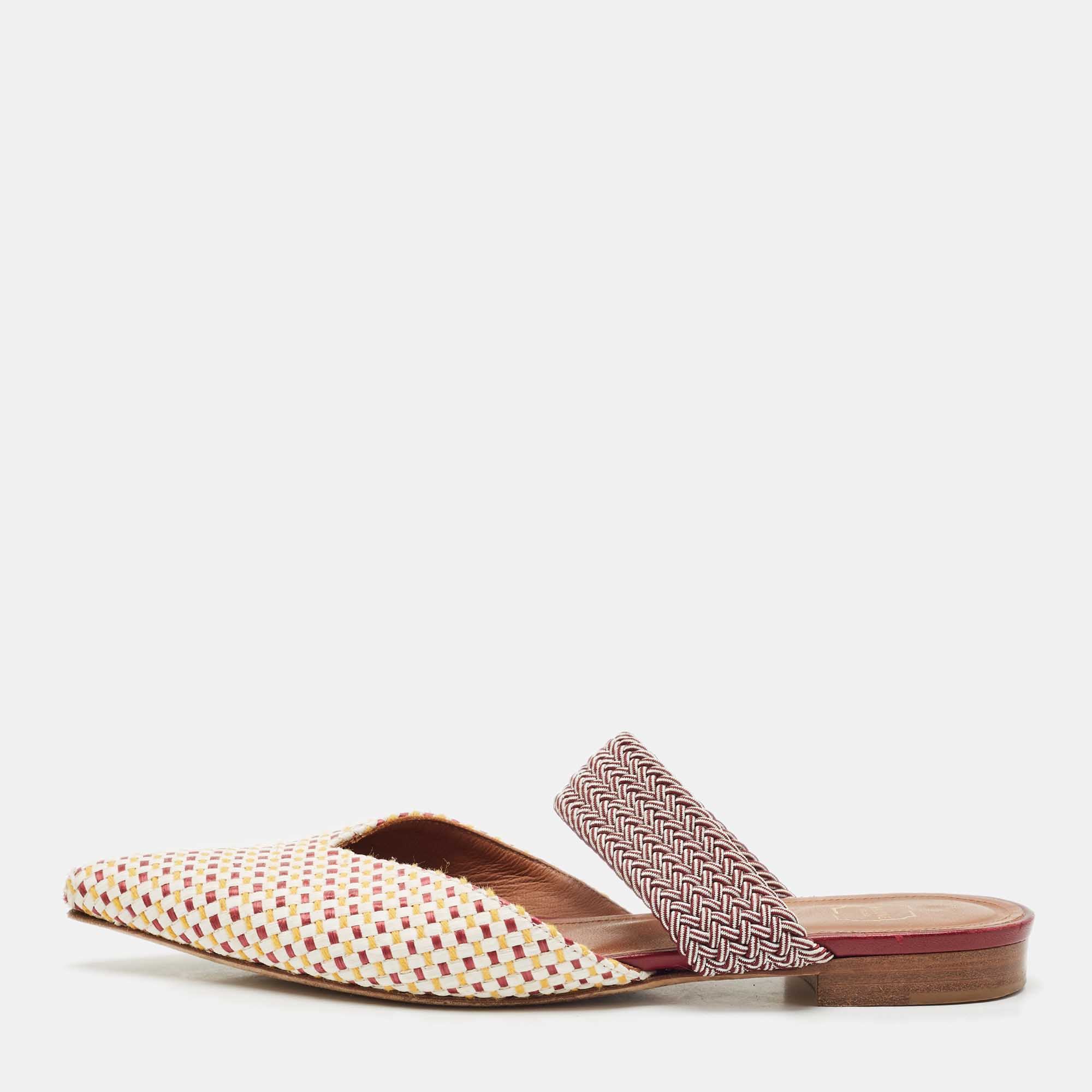 

Malone Souliers Multicolor Coated Raffia Maisie Mules Size