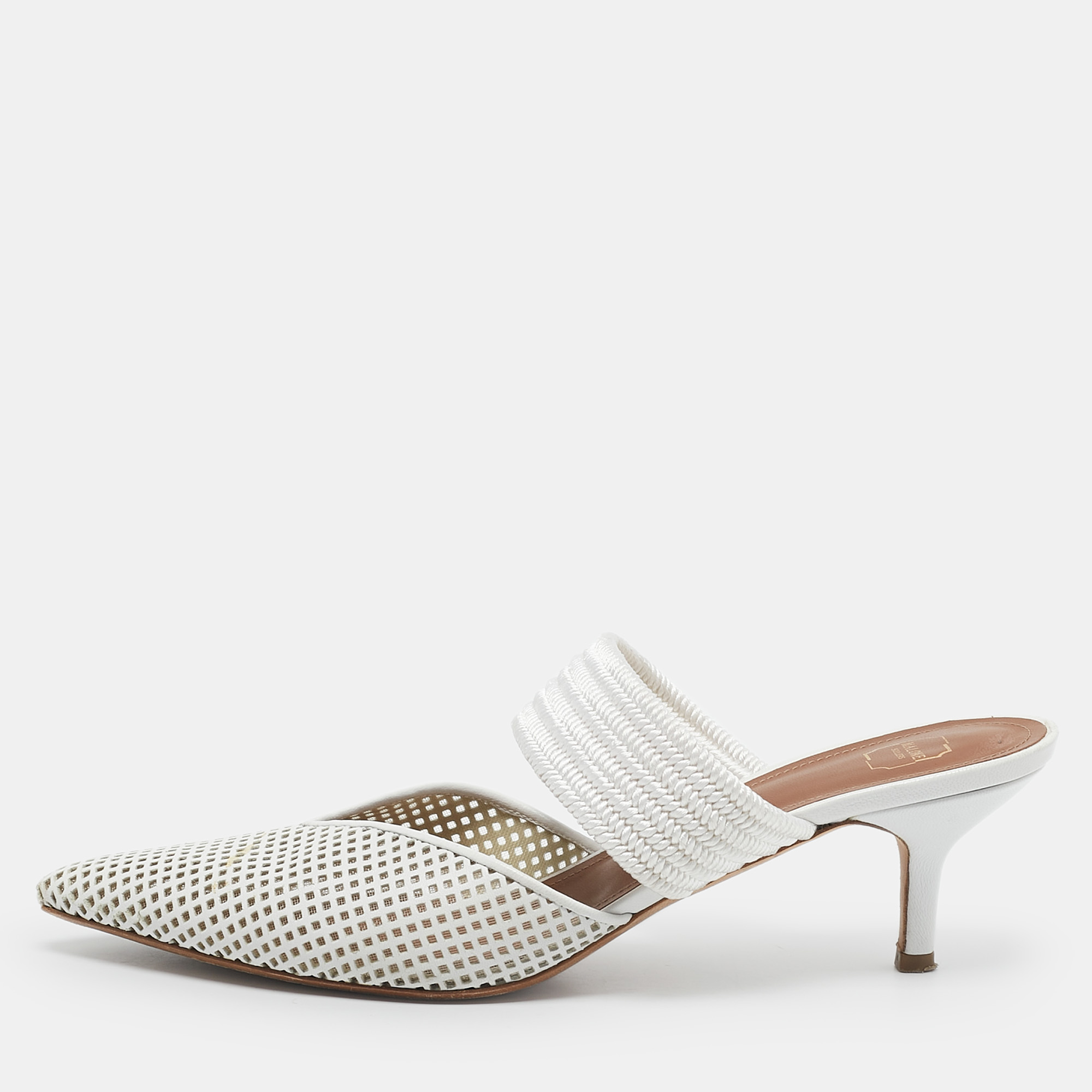 

Malone Souliers White Leather Maisie Mules Size