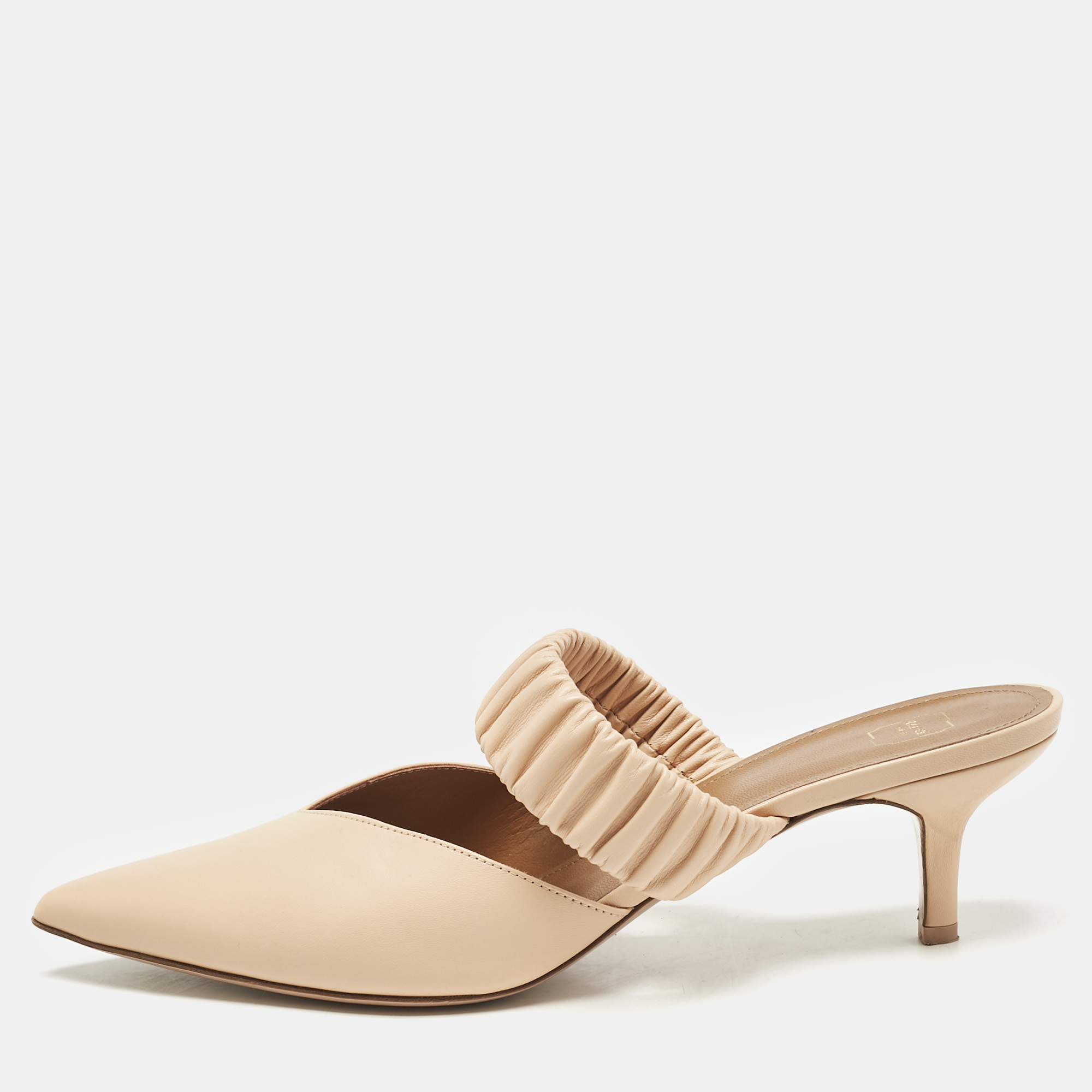 

Malone Souliers Brown Woven Leather Maisie Mules Size 40.5, Beige