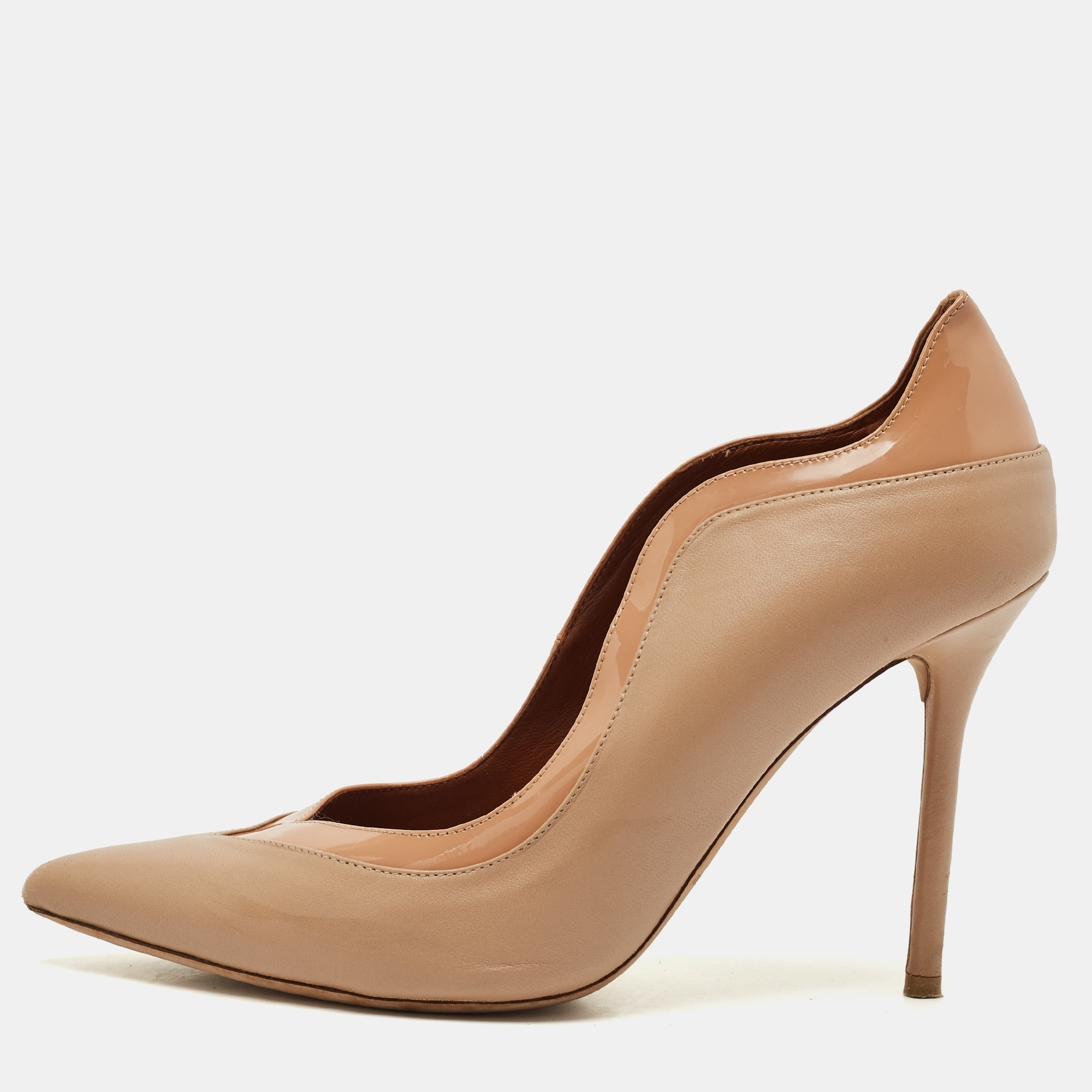 

Malone Souliers Beige Leather Penelope Pointed Toe Pumps Size