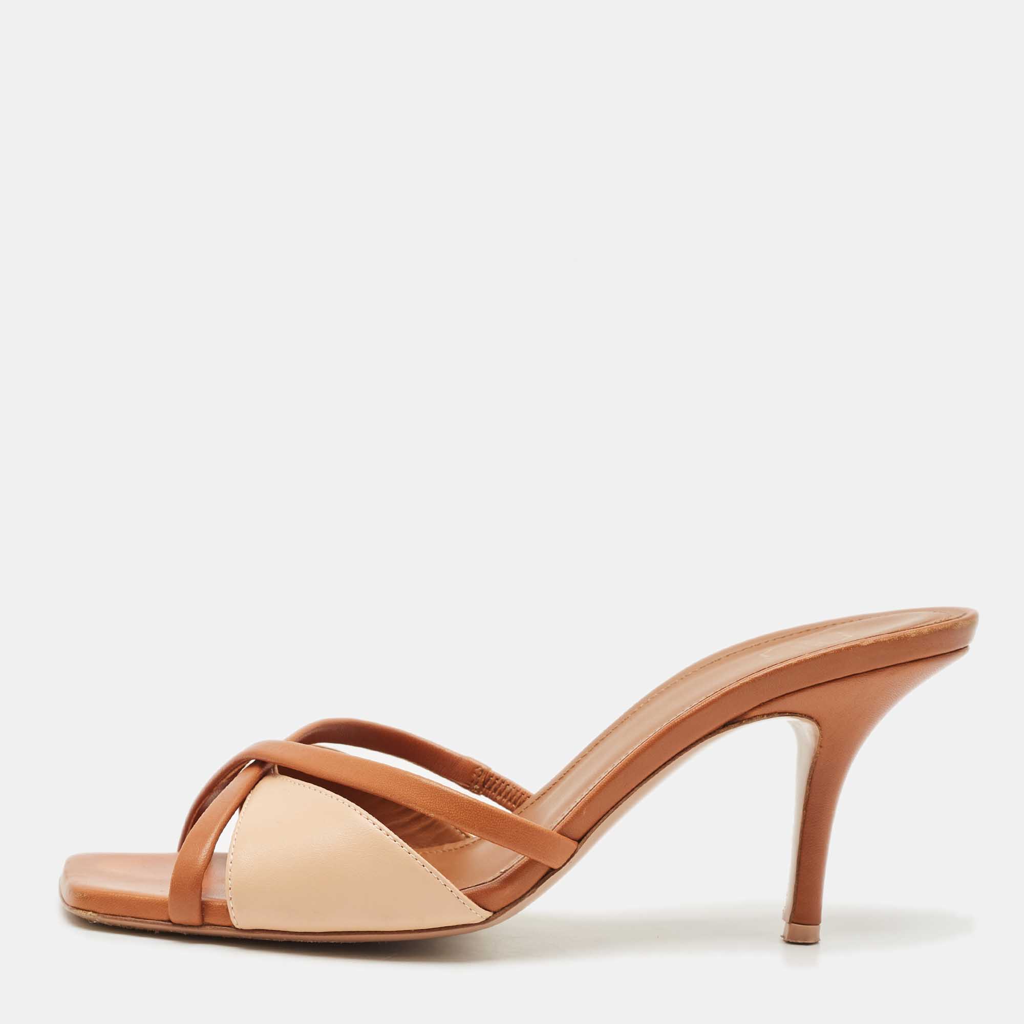 

Malone Souliers Brown Leather Penn Slide Sandals Size