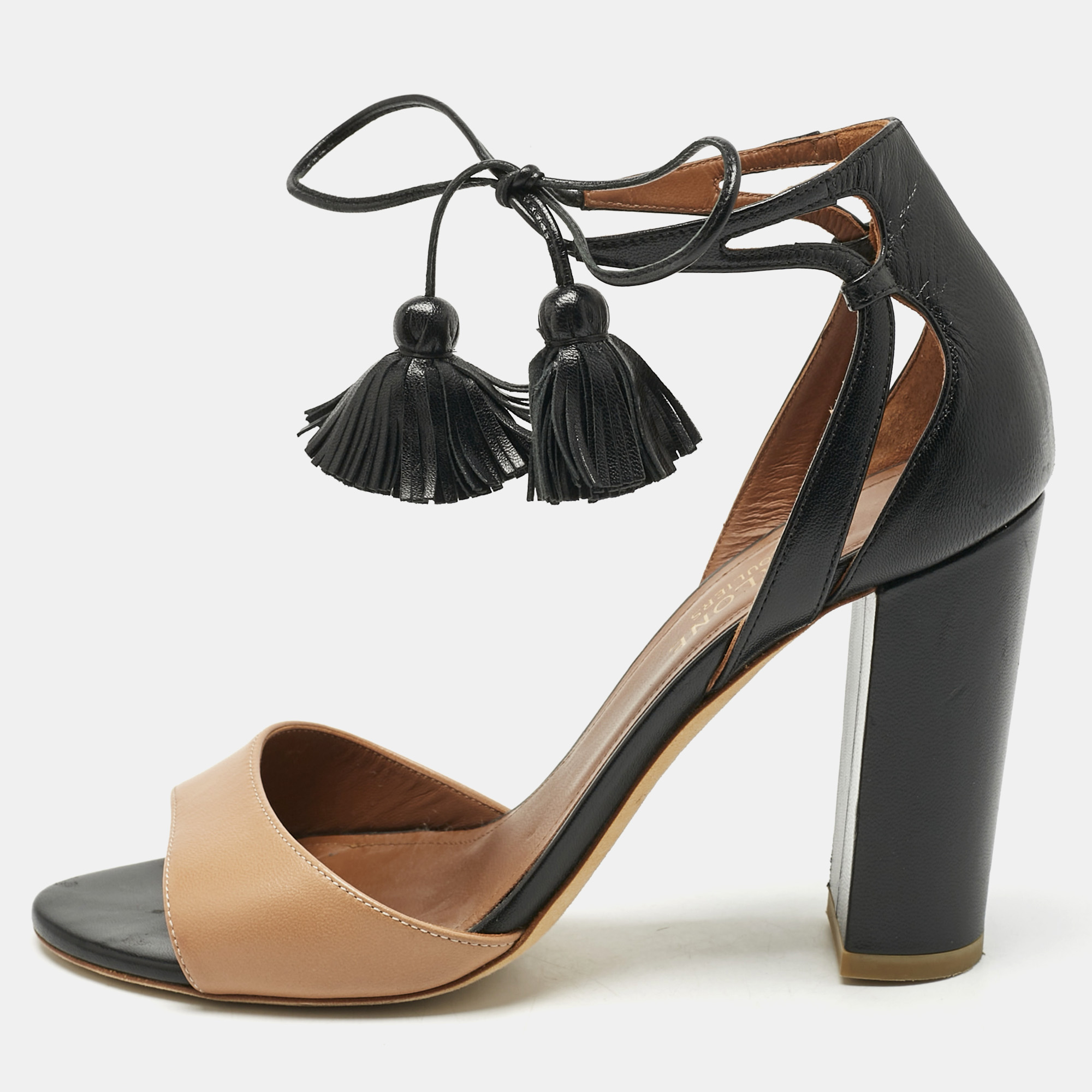 

Malone Souliers Brown/Black Leather Gladys Sandals Size