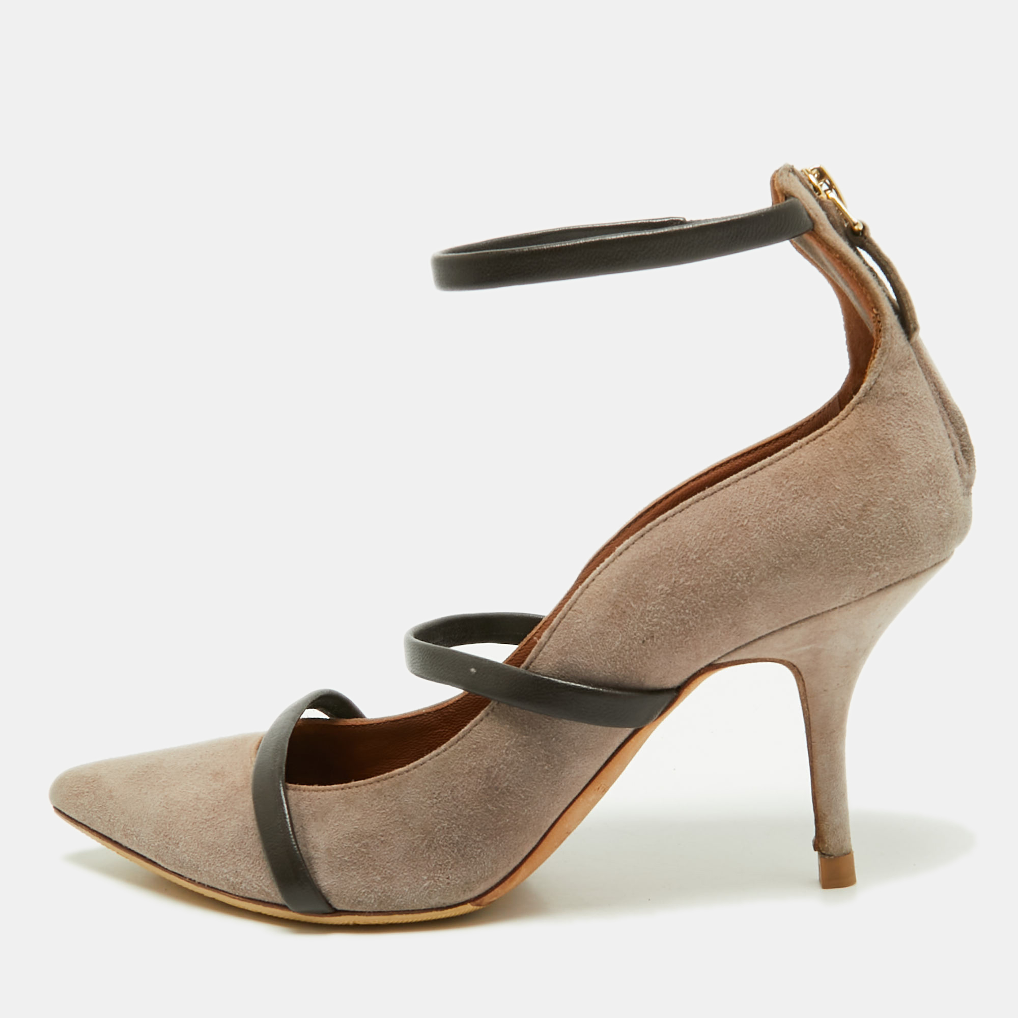 

Malone Souliers Brown Suede Robyn Ankle Strap Pumps Size