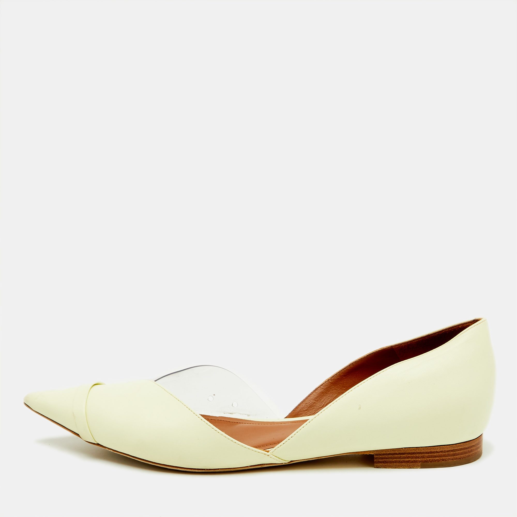 

Malone Souliers Buttercup/Clear Leather and PVC Hurley Ballet Flats Size, Yellow