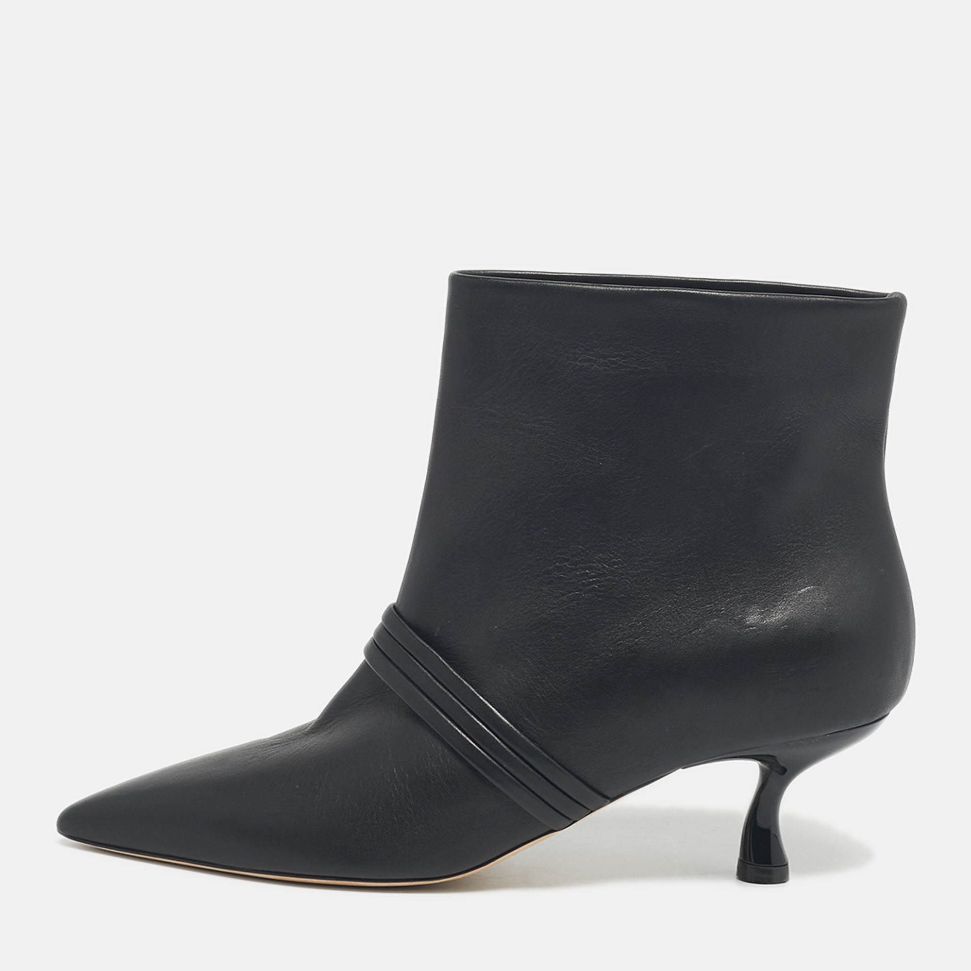 

Malone Souliers Black Leather Madison Ankle Length Boots Size