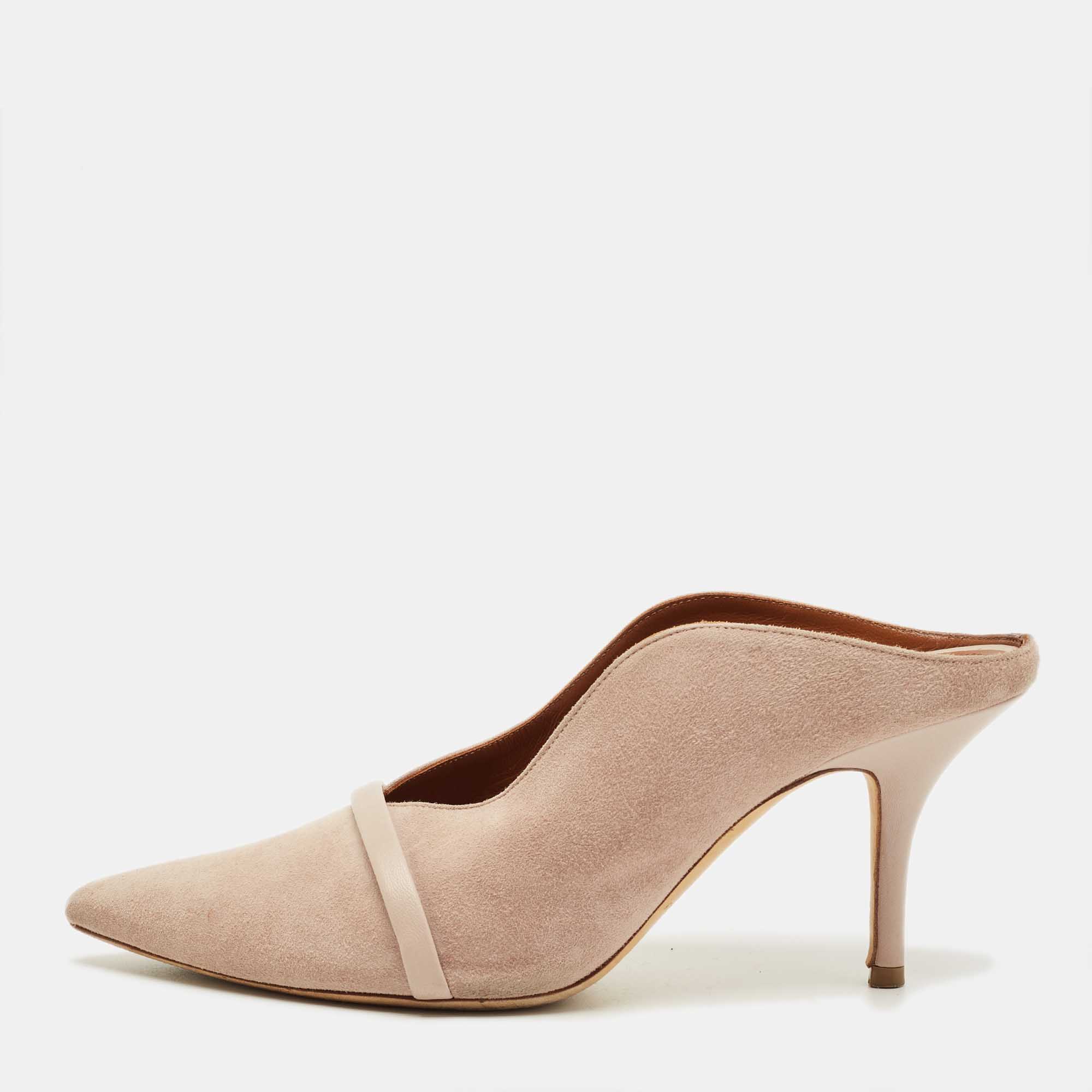 

Malone Souliers Beige Leather and Suede Bobbi Mules Size