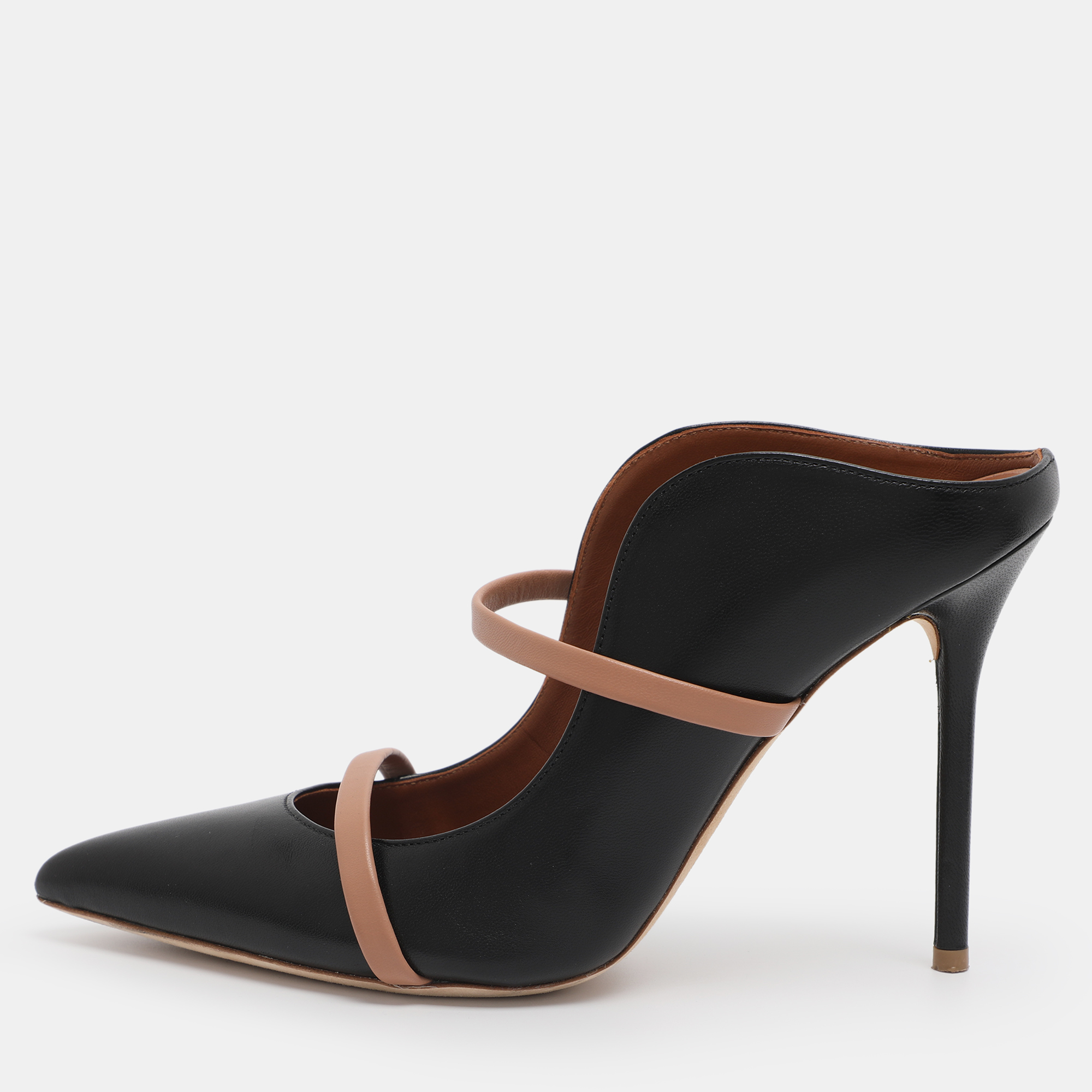 

Malone Souliers Black Leather Maureen Pointed Toe Mule Size