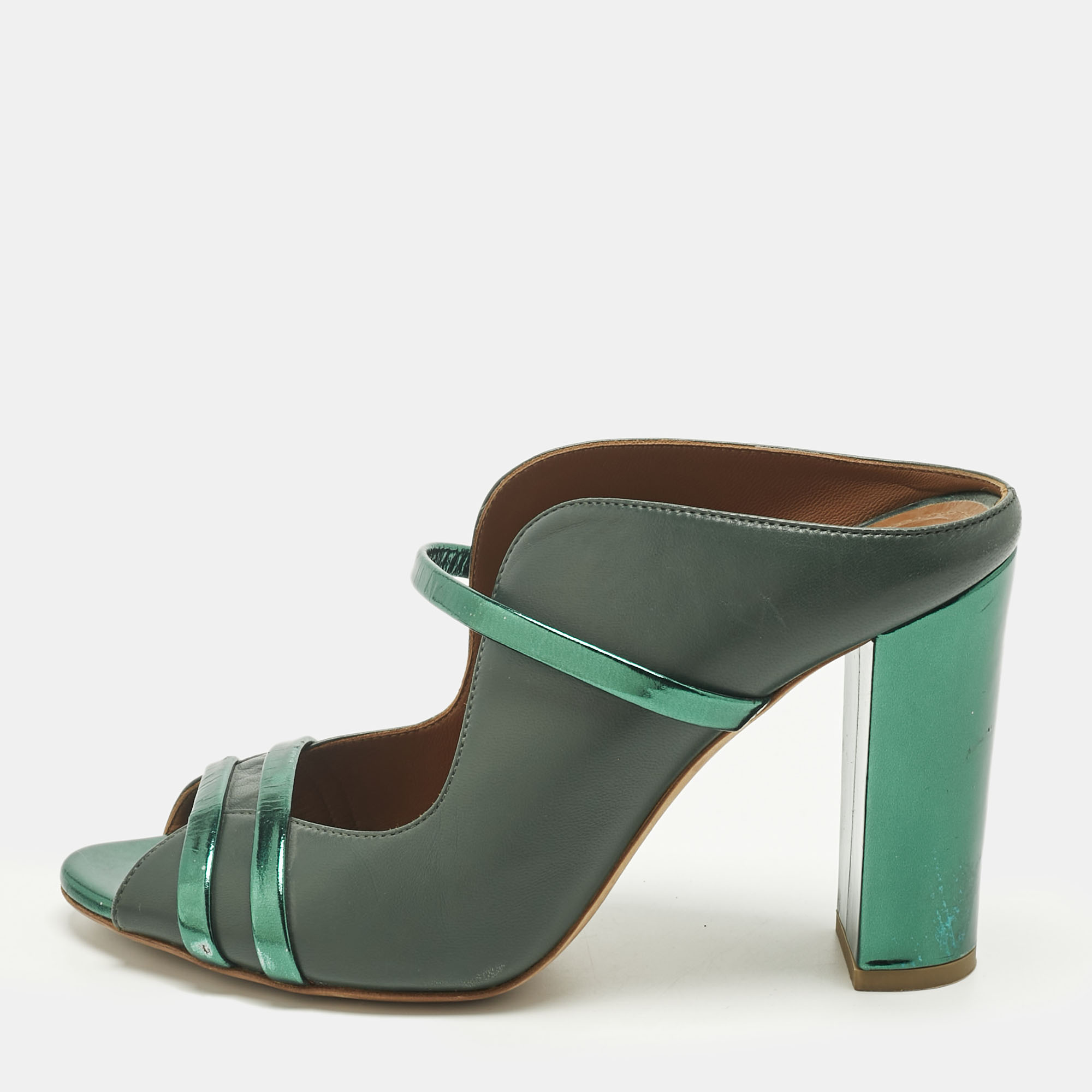 

Malone Souliers Green Leather Norah Mules Size
