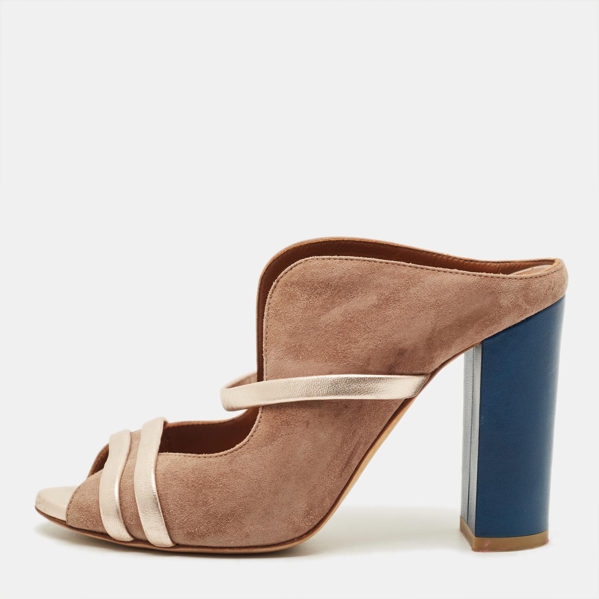 Click to view more detailed imagery on our partner's website Pre-owned Malone Souliers Norah Size 35 Brown Leather And Suede Mules