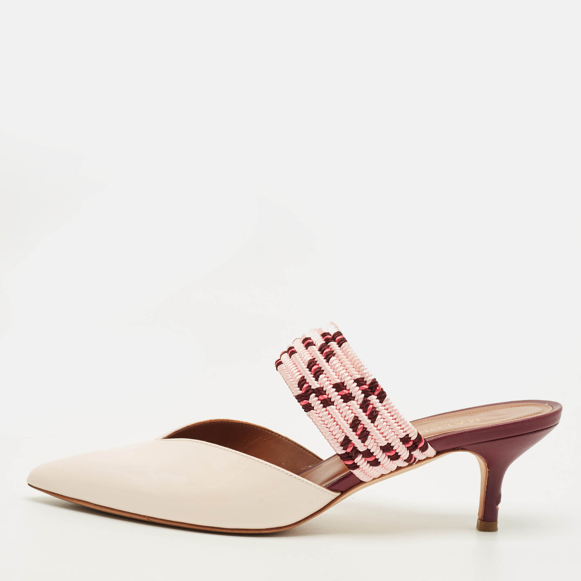 

Malone Souliers Maisie Size  Cream Patent Leather and Rope Mules