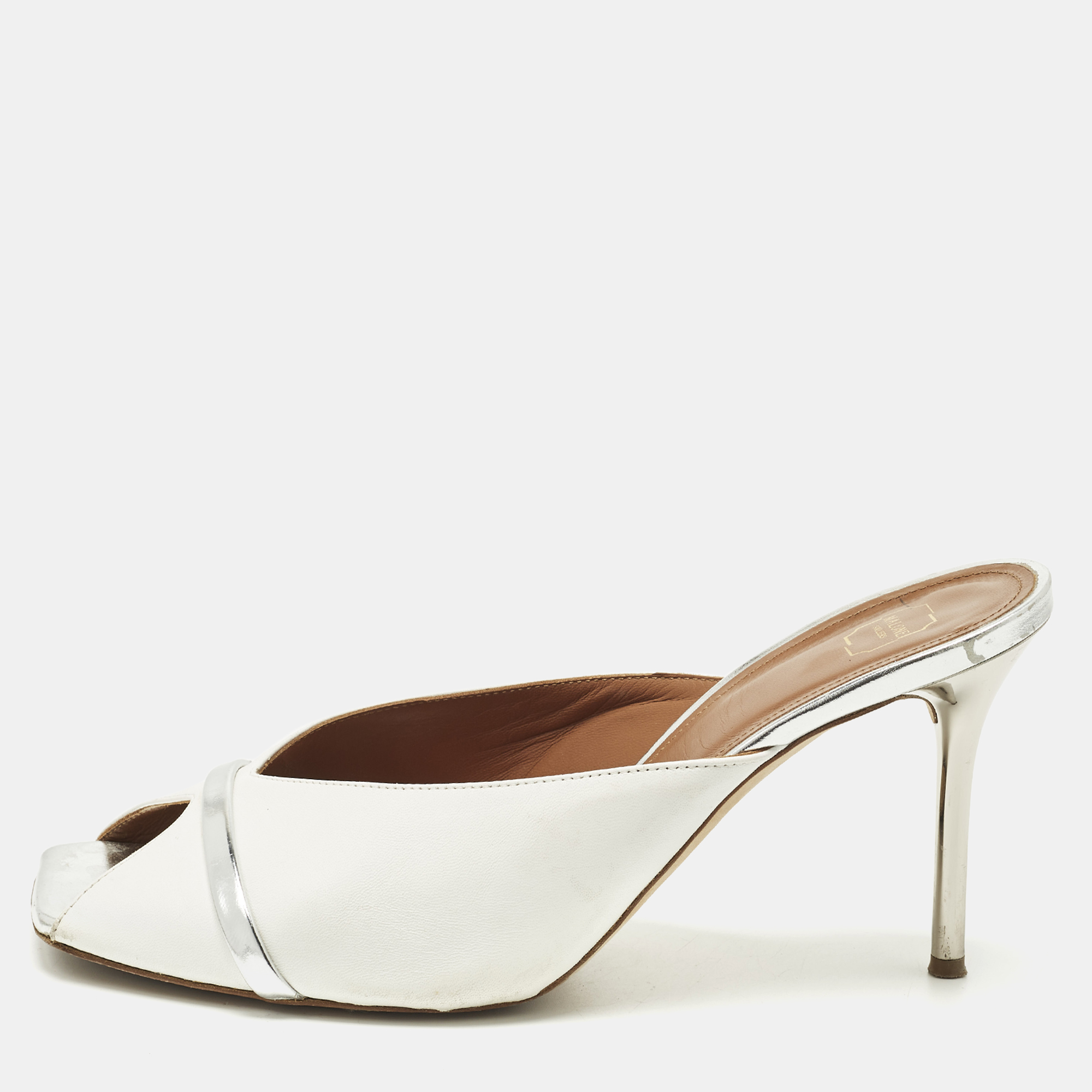 

Malone Souliers Joni Size  White/Silver Leather Mules