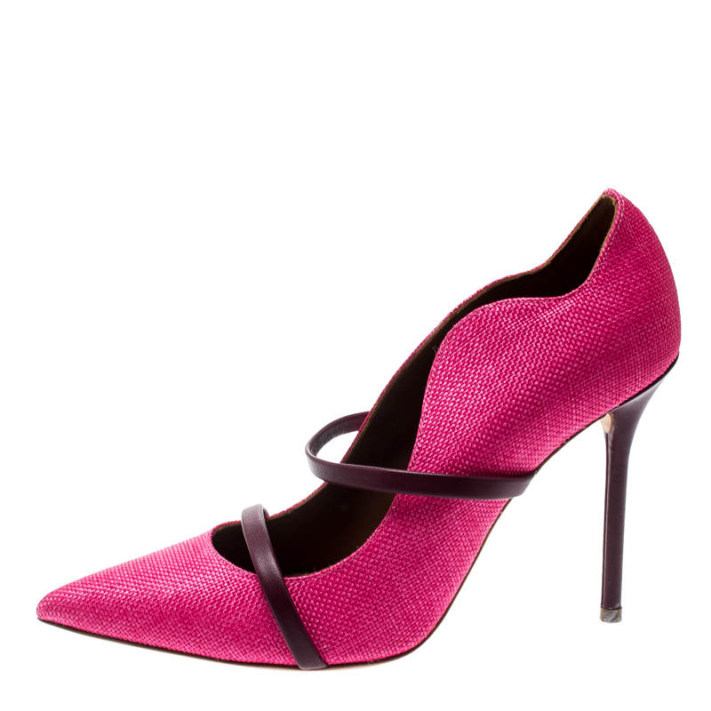 

Malone Souliers Pink/Purple Canvas Maureen Pointed Toe Pumps Size