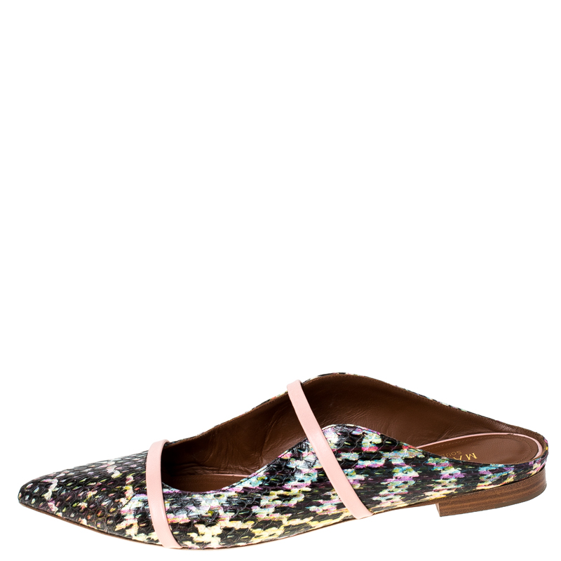 

Malone Souliers Multicolor Python Leather Maureen Pointed Toe Flats Size